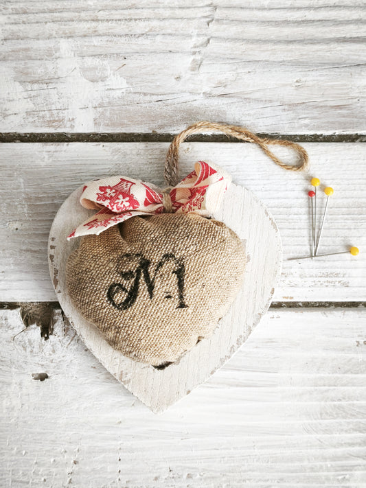 Handmade Pincushion of Antique Grainsack