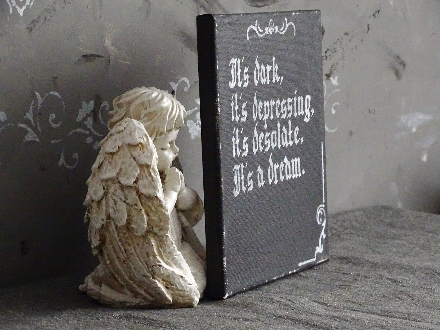 Addams Family Quote Gothic Canvas Art, Hand Lettered