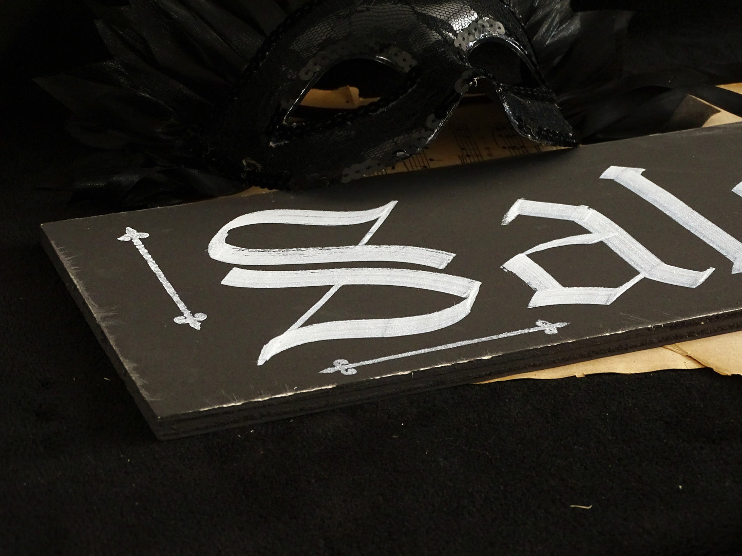 Salem Witch Gothic Original Artwork on Wood, Hand Painted, Hand Lettered