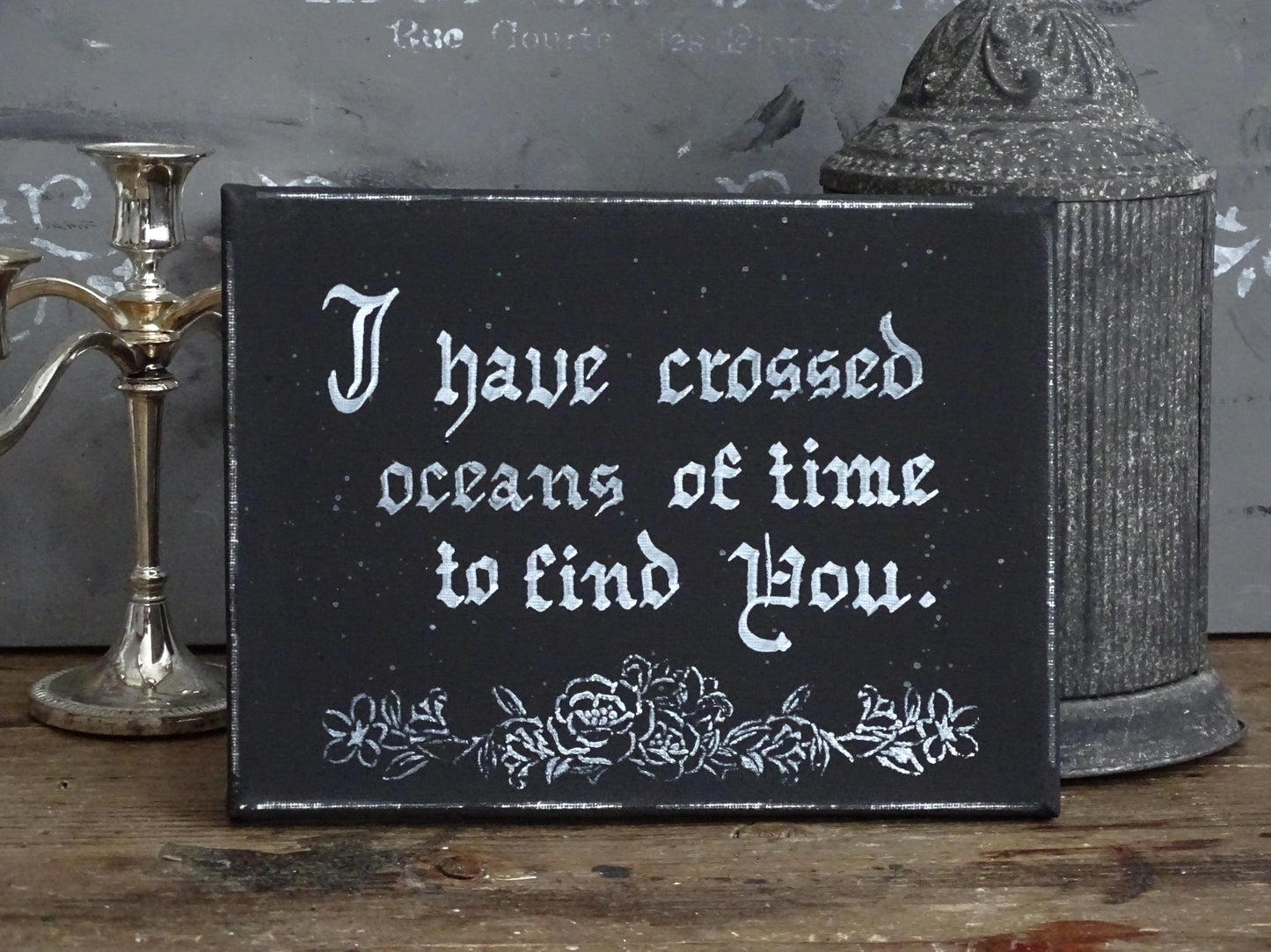 Dracula Love Quote Canvas, Gothic Calligraphy Art, Hand Lettered