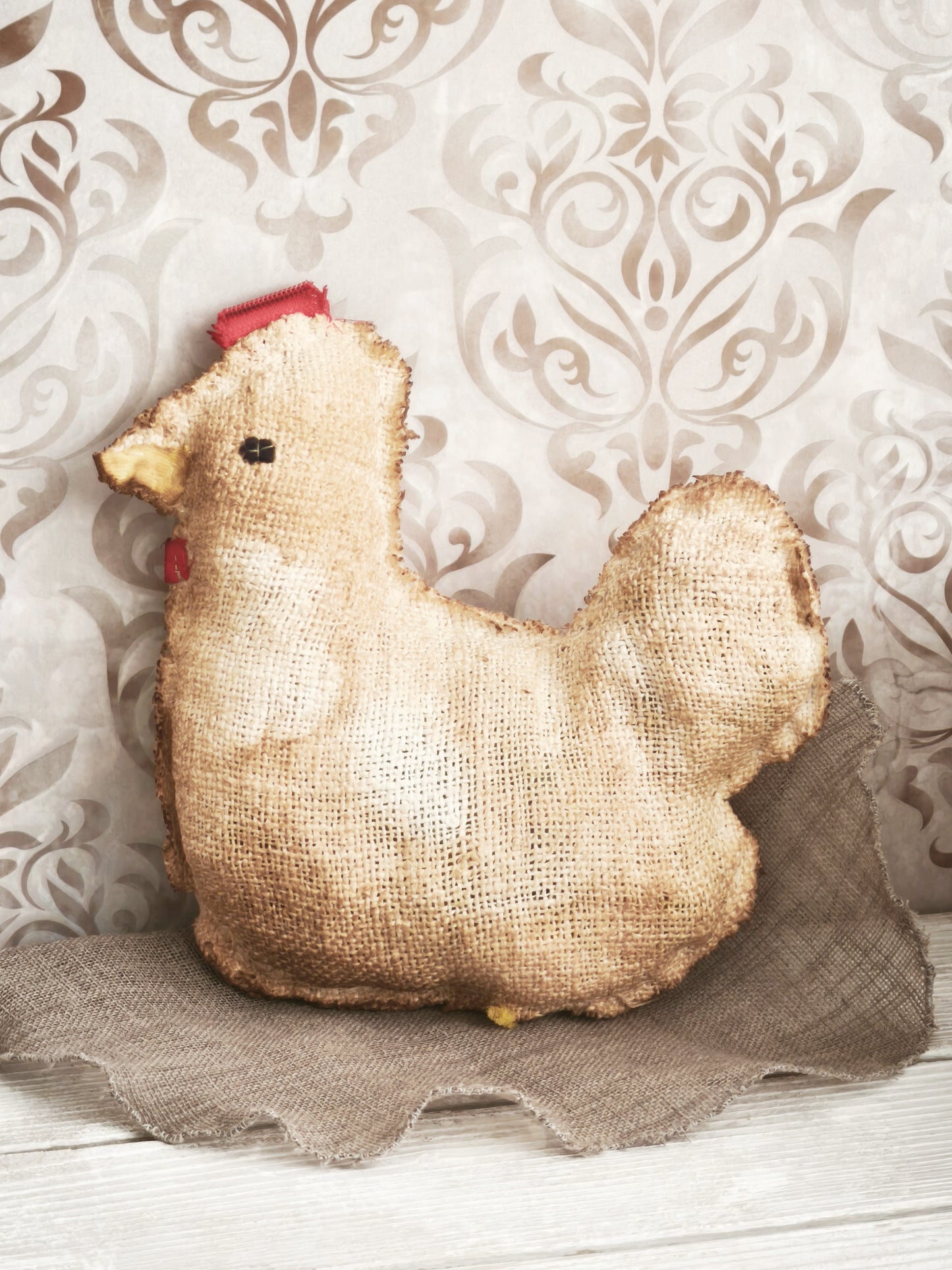 Primitive Farmhouse Fabric Chicken Doll