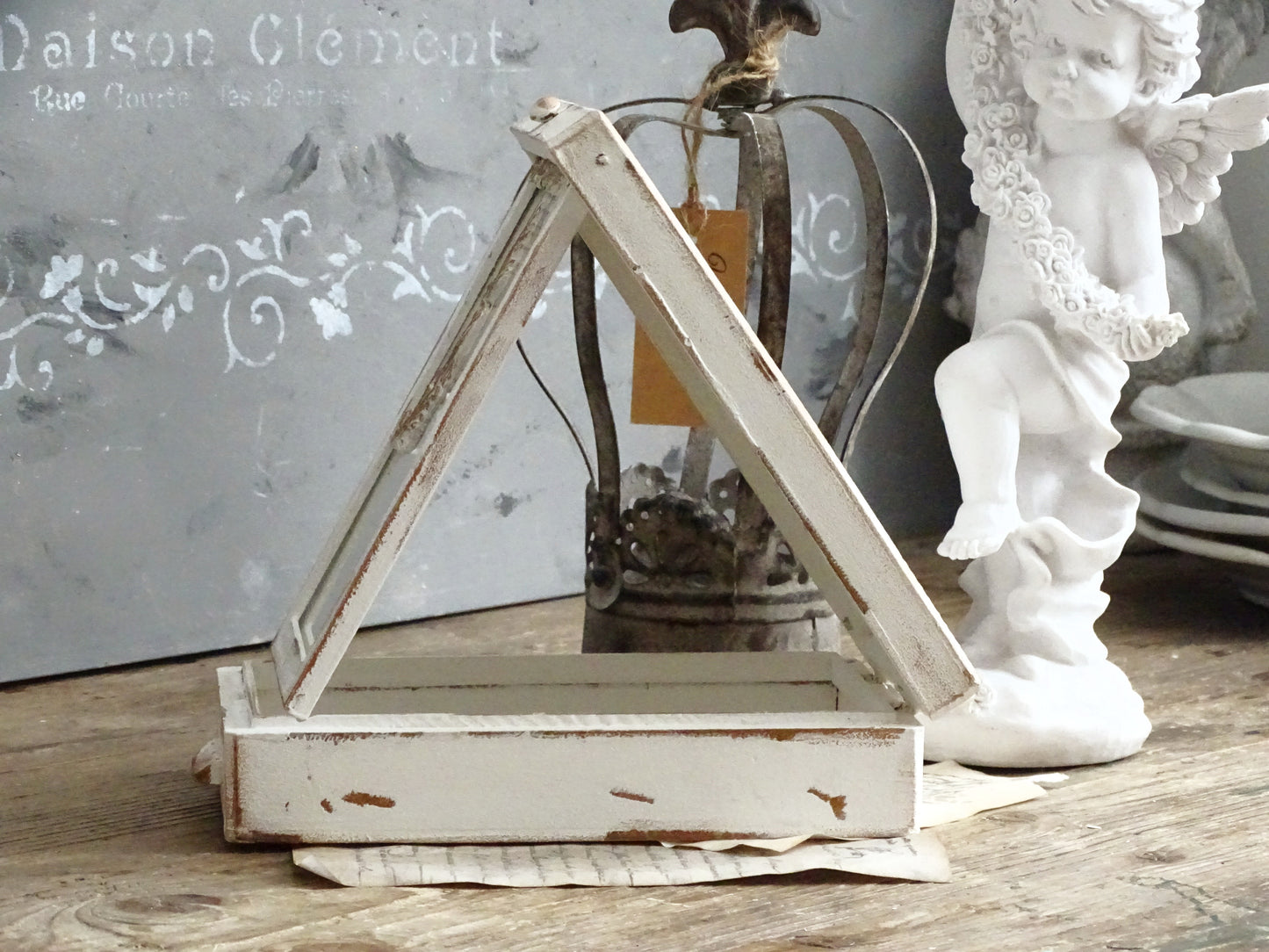 White Mirrored Wooden Box, Shaving Box