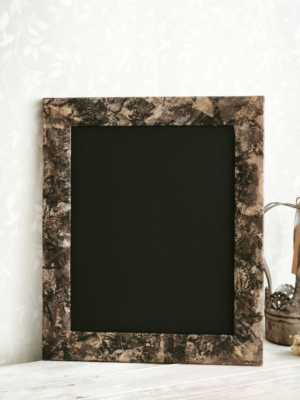 Antique Toile Framed Chalkboard, Message Board