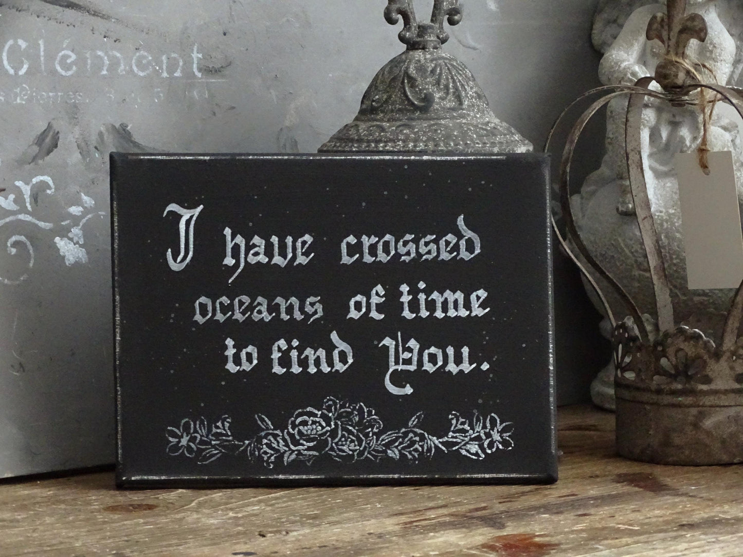 Dracula Love Quote Canvas, Gothic Calligraphy Art, Hand Lettered