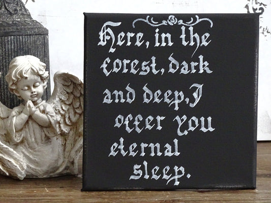 Gothic Calligraphy Canvas Sign, Dark Academia Decor