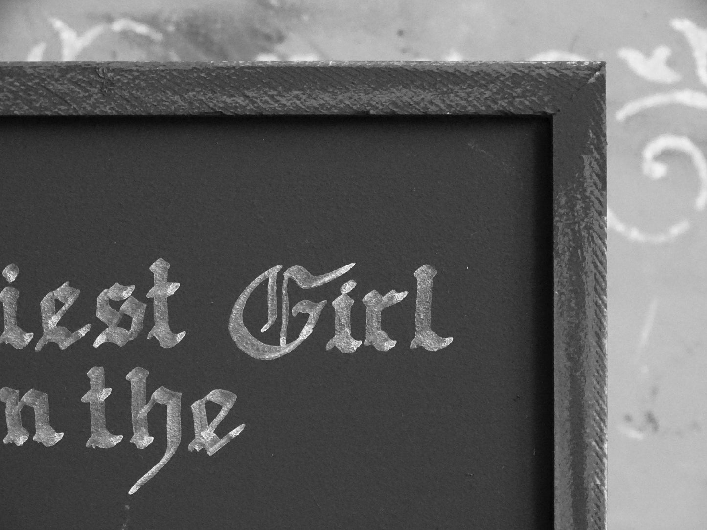 Prettiest Girl in the Morgue. Gothic Original Artwork on Wood, Hand Painted, Hand Lettered