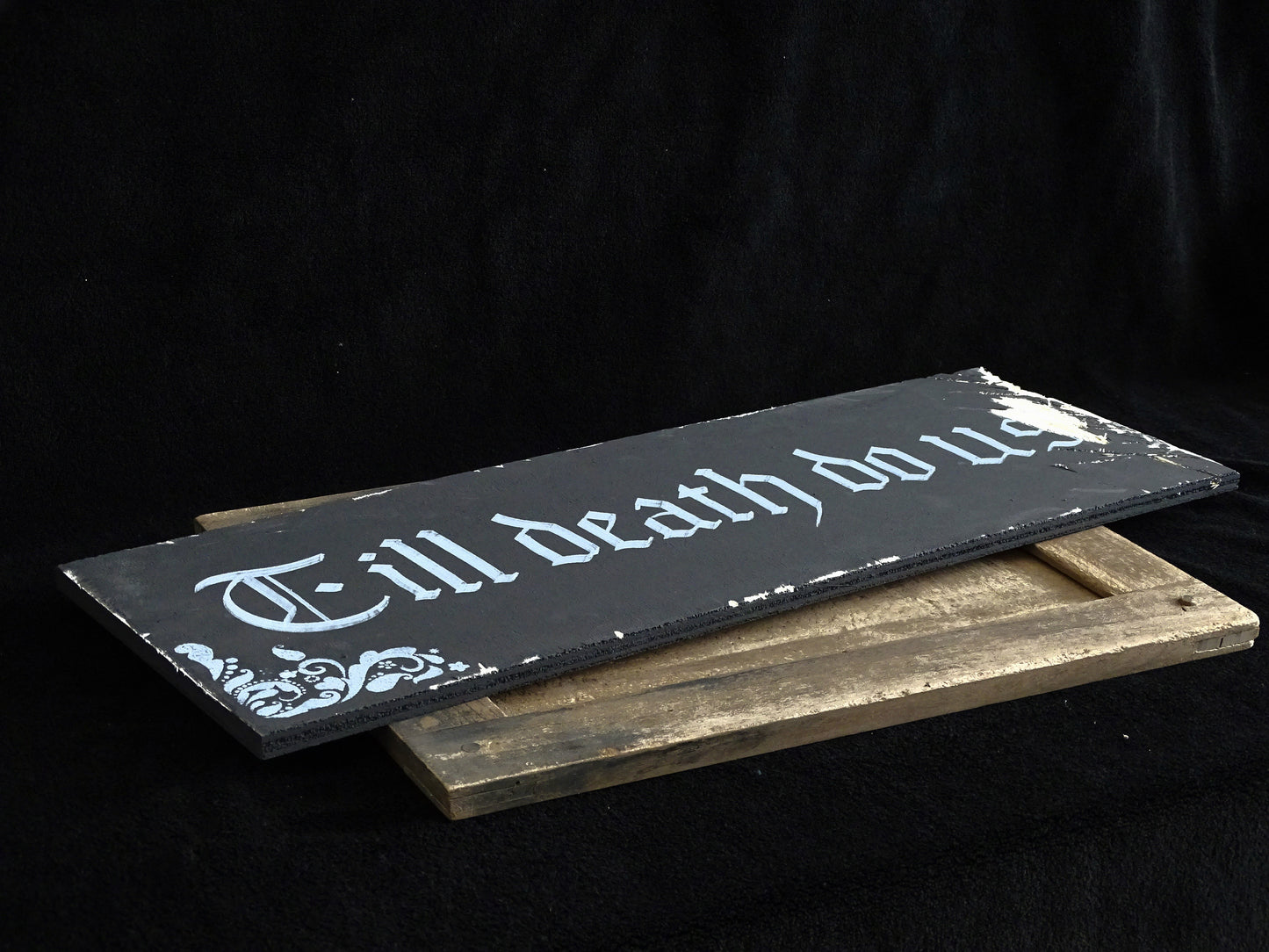 TILL DEATH DO us Part, Gothic Original Artwork on Wood, Hand Painted, Hand Lettered