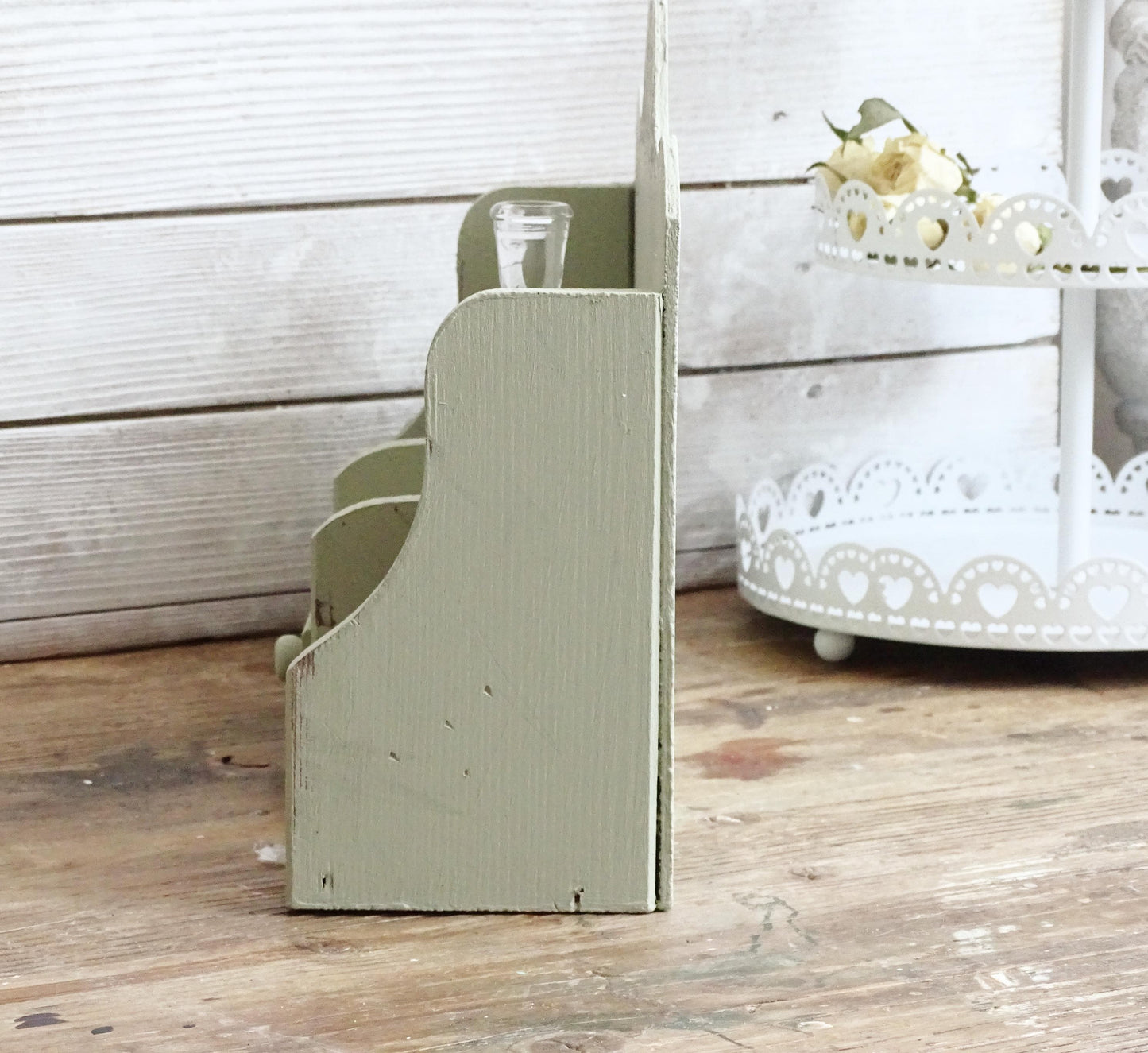 Green Wood Spice Rack Drawer, Spice Holder, Spice Shelf Wall Hanging, Tabletop Spice Organizer, Distressed Shabby Chic Kitchen Storage Rack