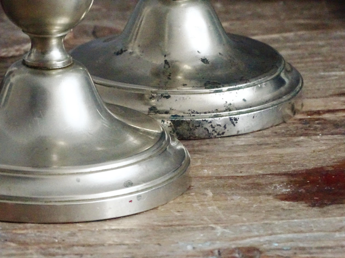 Pair 1870s Antique Silverplated Candlestick BMF, Tall Metal Candlestick Berndorf Metalware, Silver Candle Holders