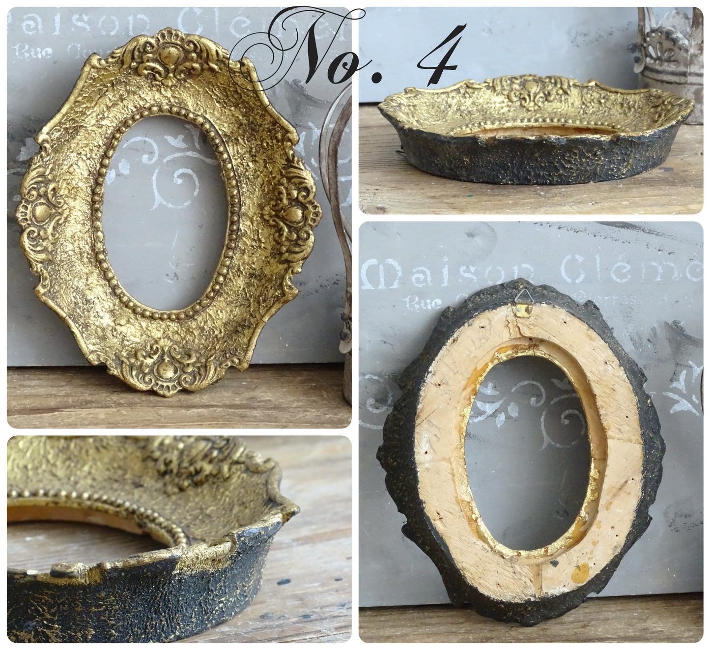 Large Ornate Gilt Wood Picture Frame: Hollywood Regency Wall Deco, Oval or Rectangle Gold Frame