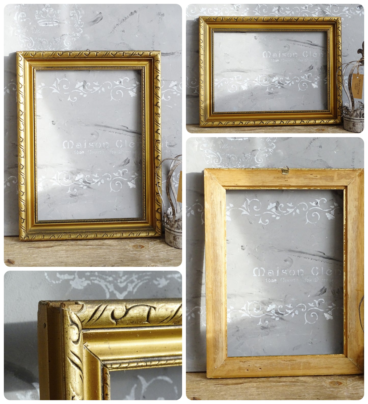 Large Ornate Gilt Wood Picture Frame: Hollywood Regency Wall Deco, Oval or Rectangle Gold Frame