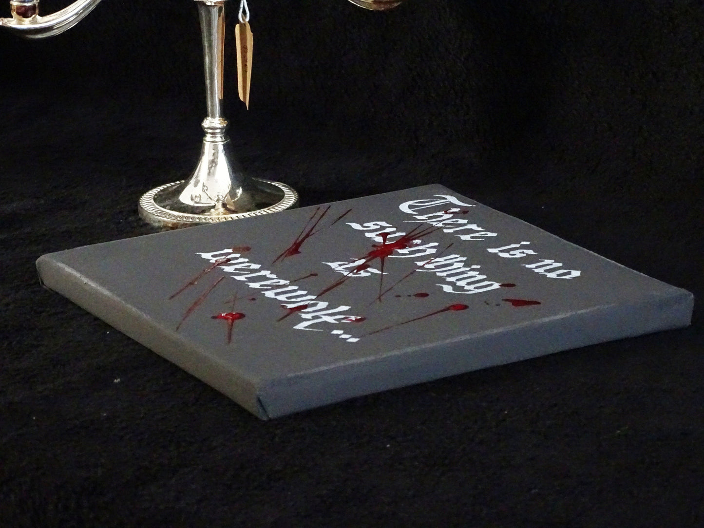 Gothic Werewolf Canvas Plaque, Hand-Lettered Horror Art