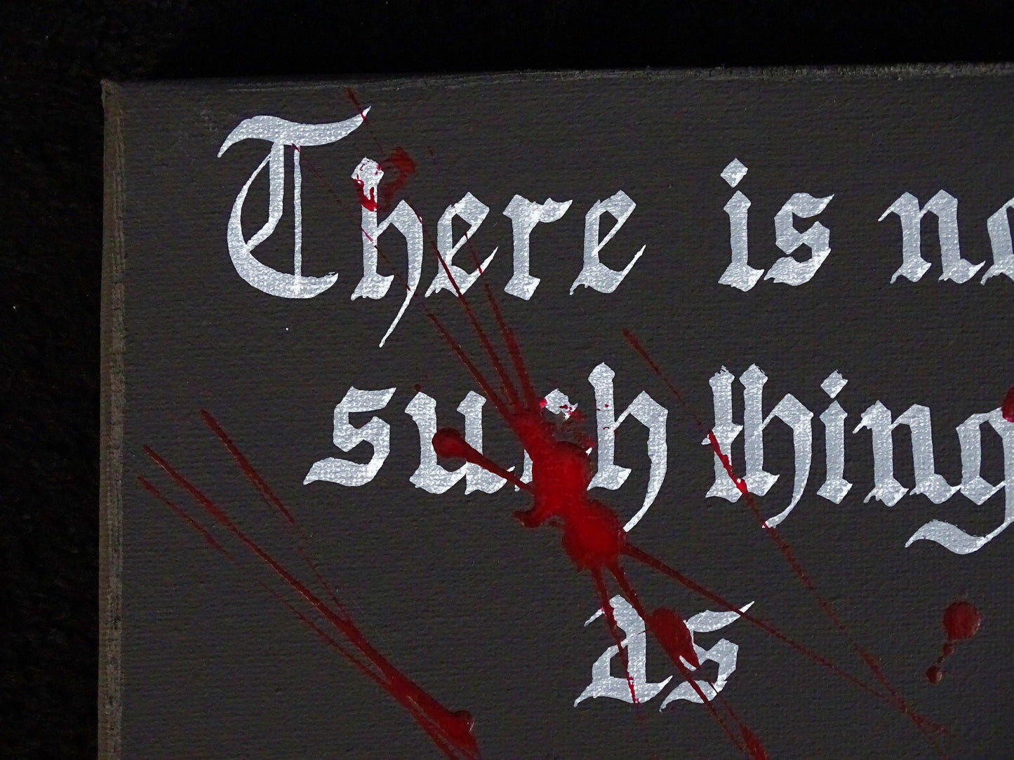 Gothic Werewolf Canvas Plaque, Hand-Lettered Horror Art
