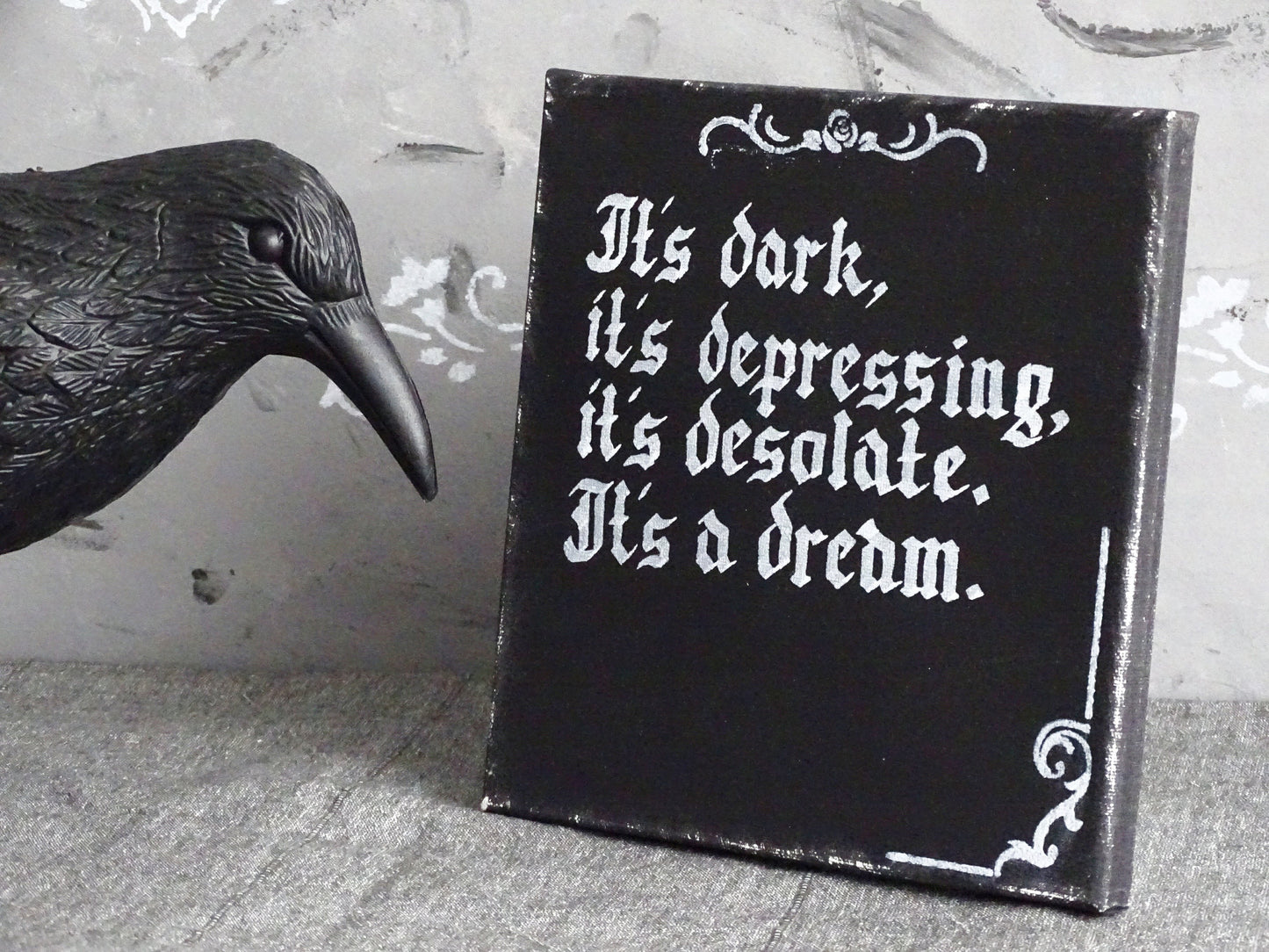Addams Family Quote Gothic Canvas Art, Hand Lettered