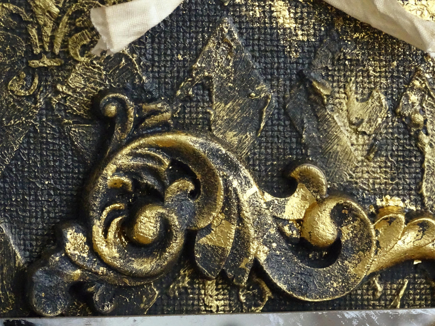 Handmade Stained Wall Mirror Black Gold, Old Looking Antiqued Distressed Wall Mirror, Hand Silvered Aged Wall Mirror