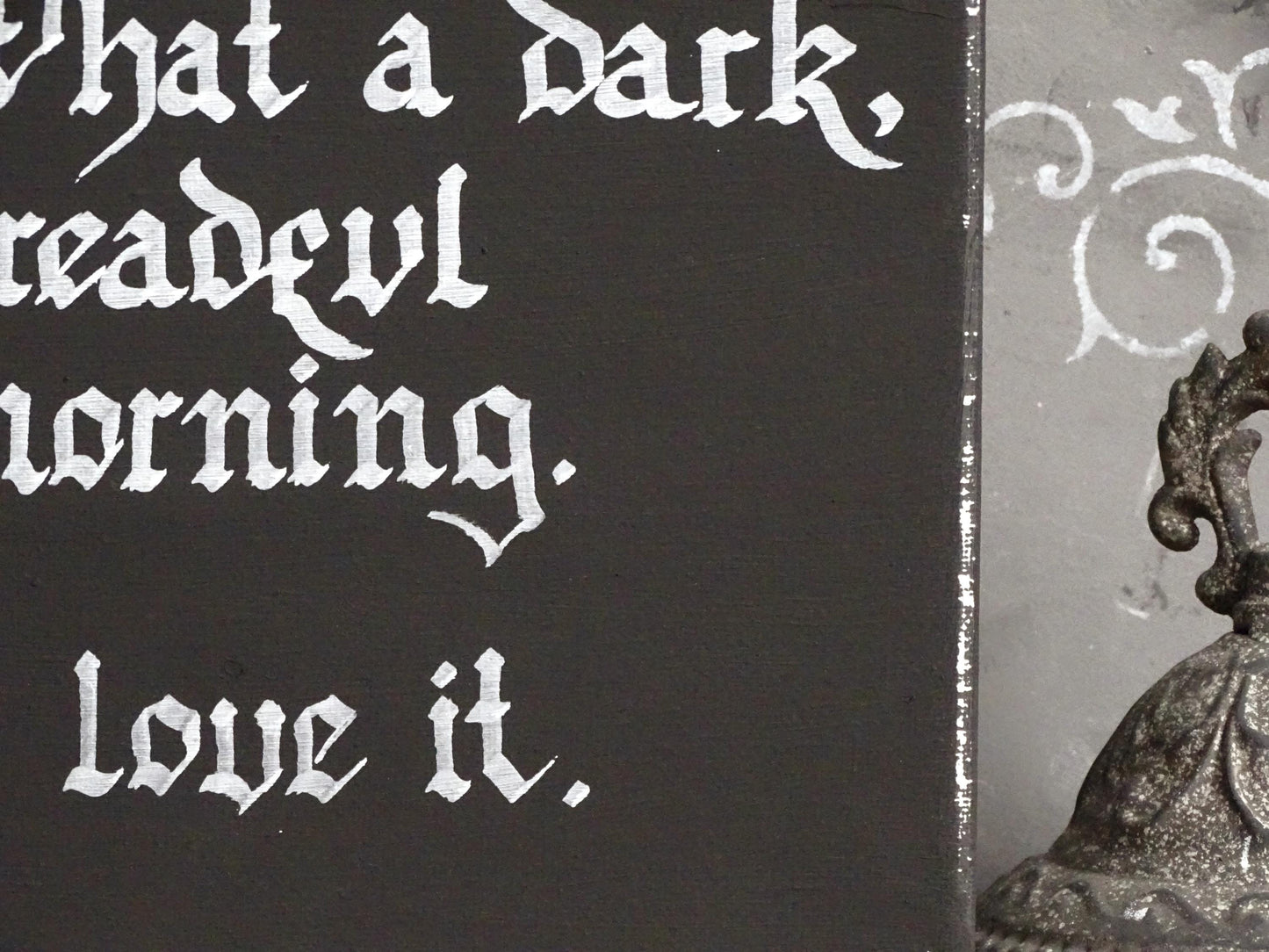 Morticia Addams Quote Canvas, Gothic Home Decor, Hand Lettered Wall Art