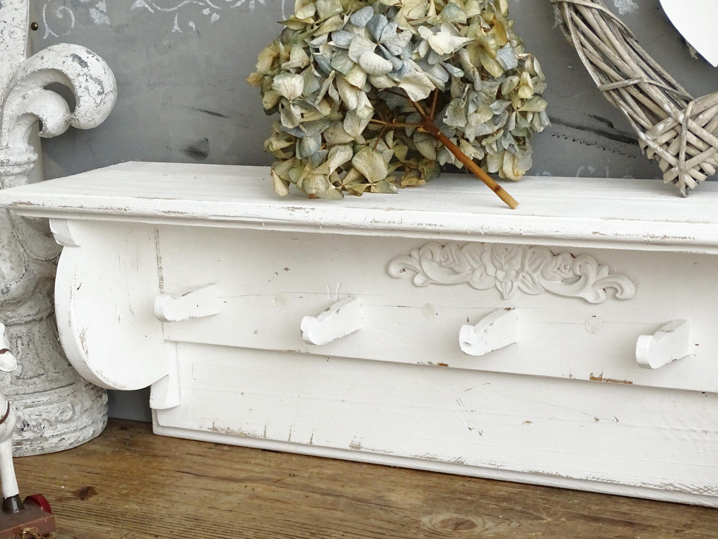 White Wall Coat Rack Shelf Brackets 5 Wood Shaker Peg Rail Rack Shabby Chic Wall Mount Bathroom Towel Wall Rack 5 Pegs Entryway Furniture