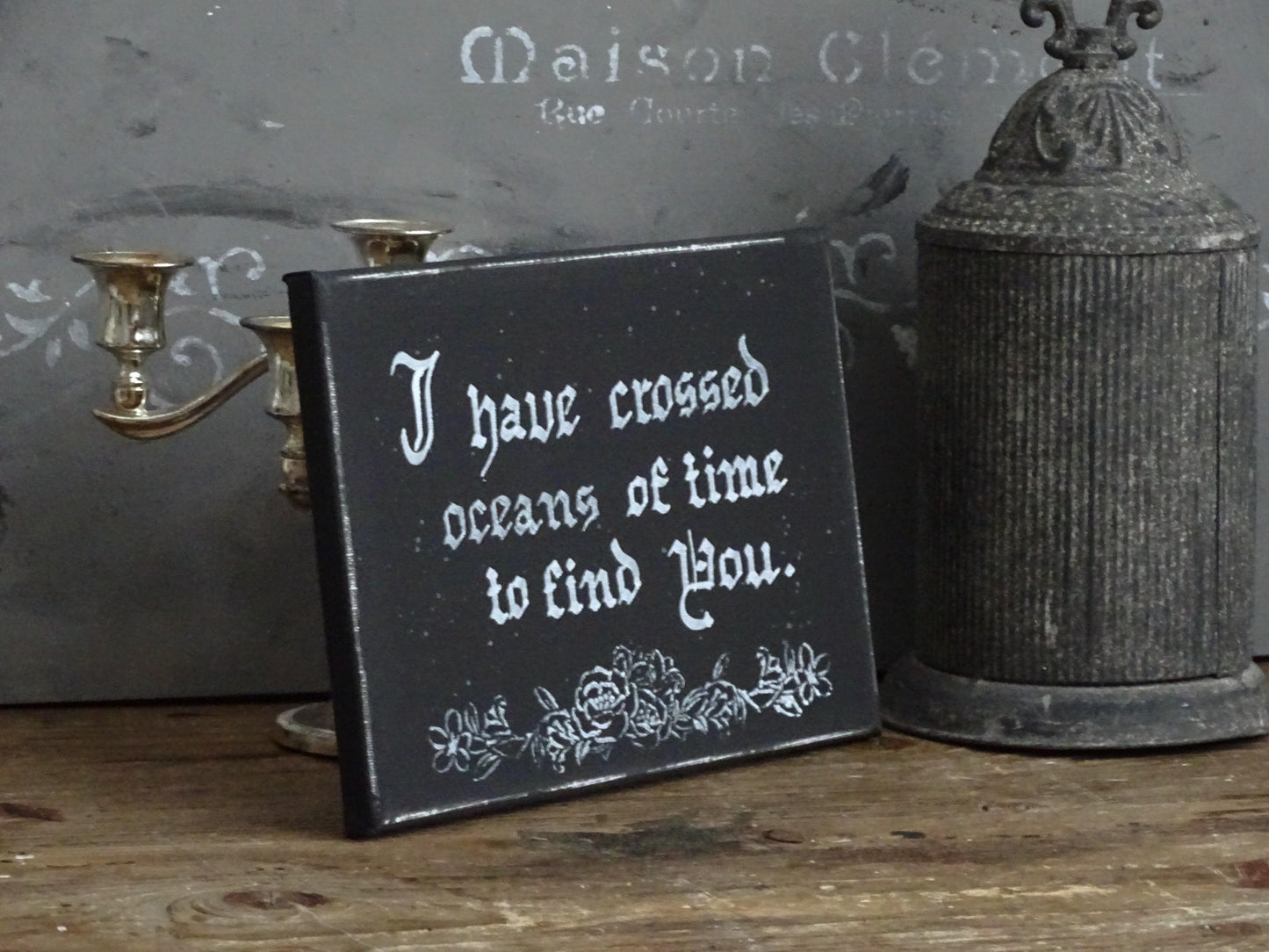 Dracula Love Quote Canvas, Gothic Calligraphy Art, Hand Lettered