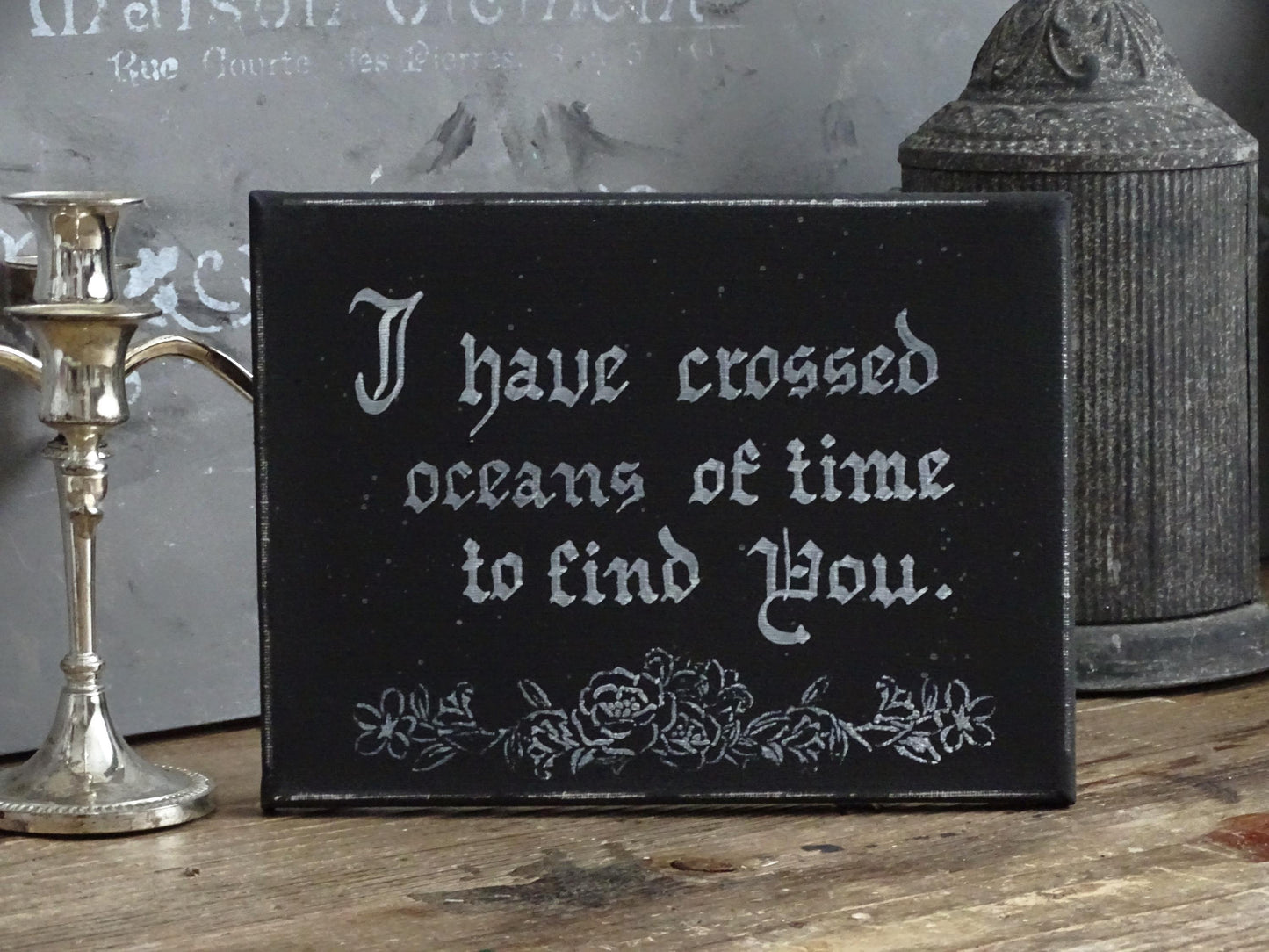 Dracula Love Quote Canvas, Gothic Calligraphy Art, Hand Lettered