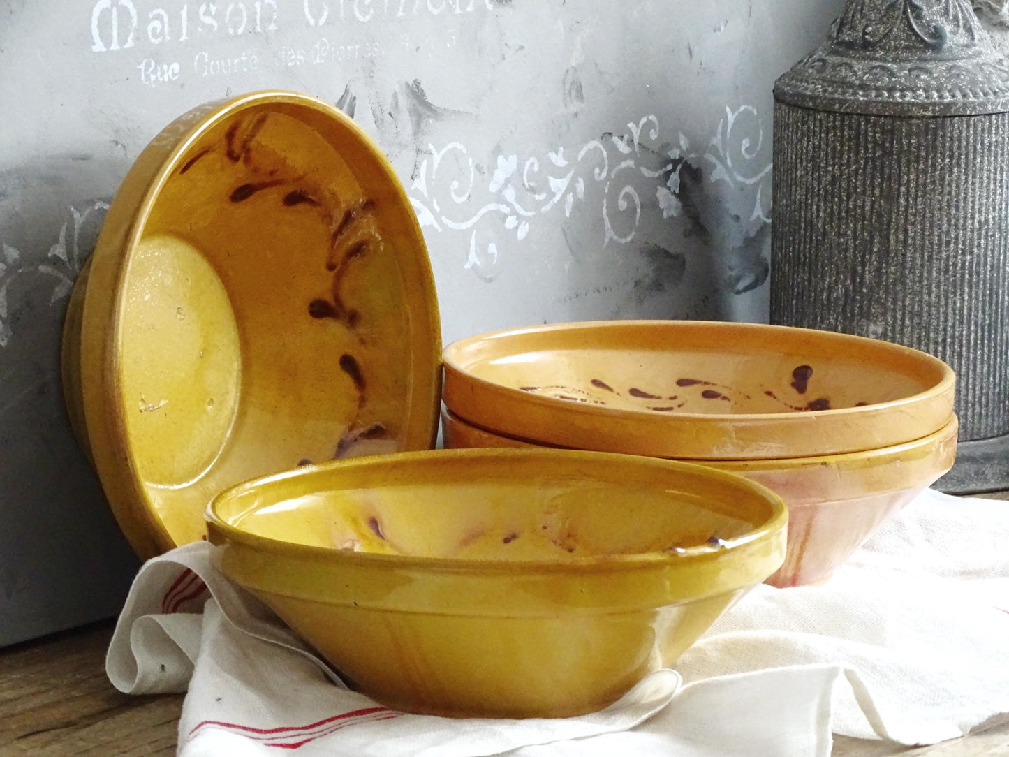 French Pottery Jatte, Tian, Confit Bowl: Provence Ceramic, Hand Painted
