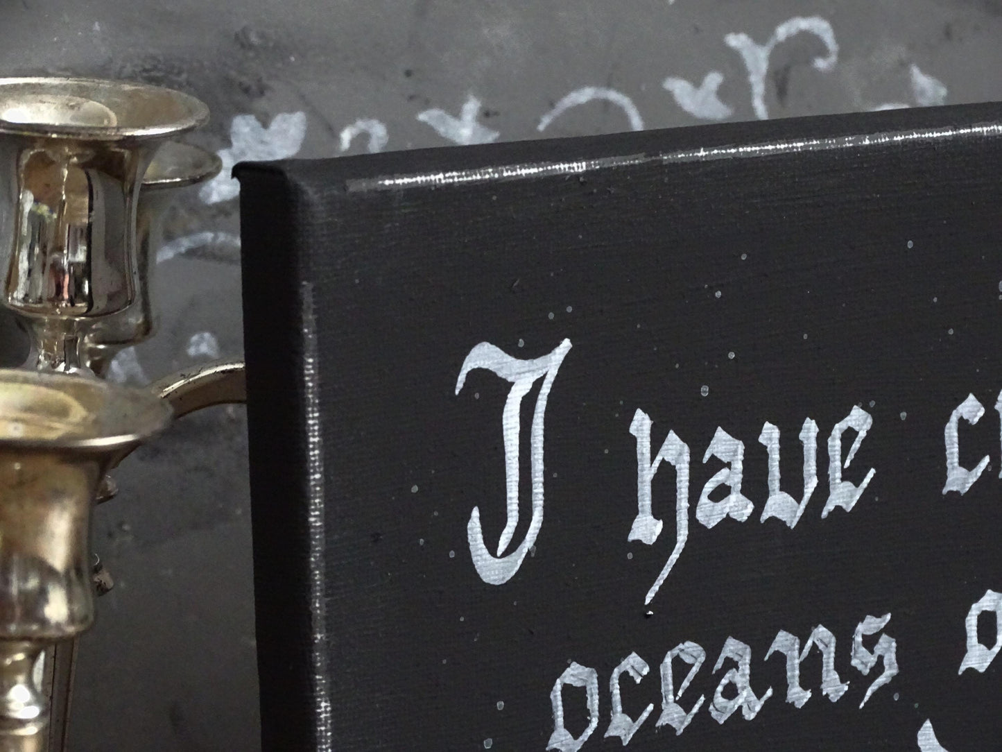 Dracula Love Quote Canvas, Gothic Calligraphy Art, Hand Lettered