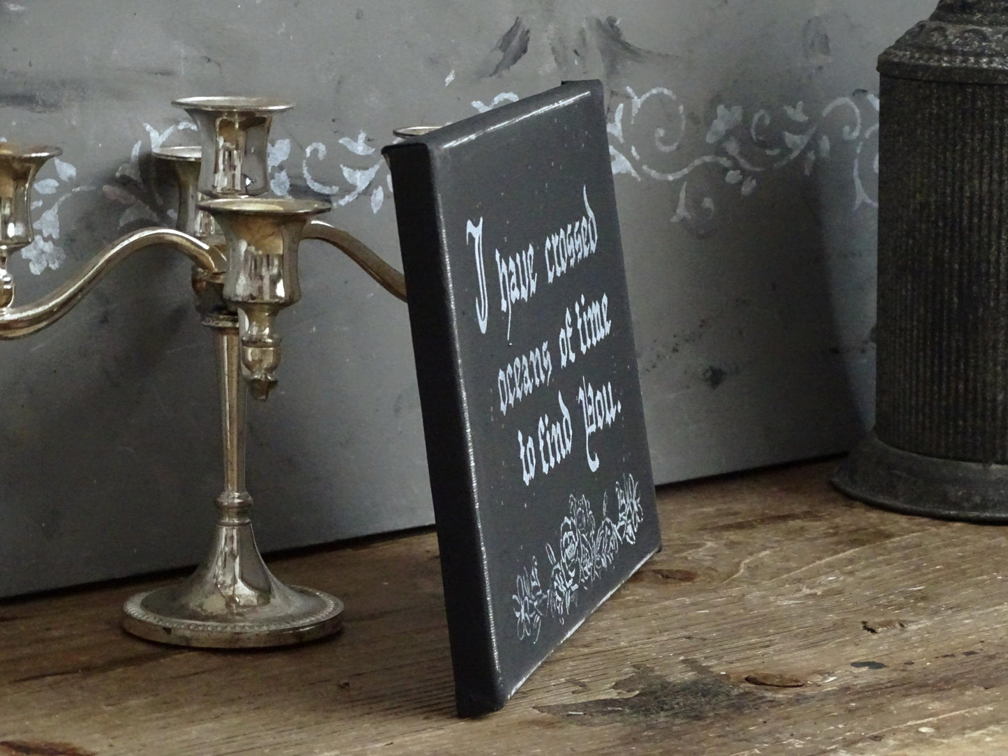 Dracula Love Quote Canvas, Gothic Calligraphy Art, Hand Lettered