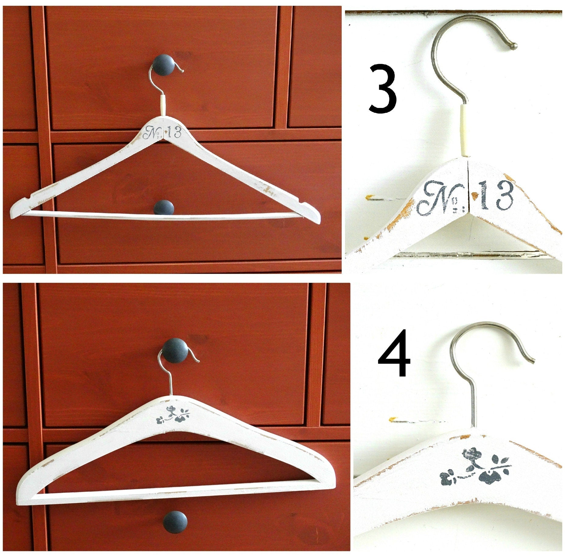 White Wood Clothes Hanger Crown, Painted Distressed Coat Pants Hanger, Shabby Chic Wedding Dress Hanger, Wedding Shower or Bridesmaid Gift