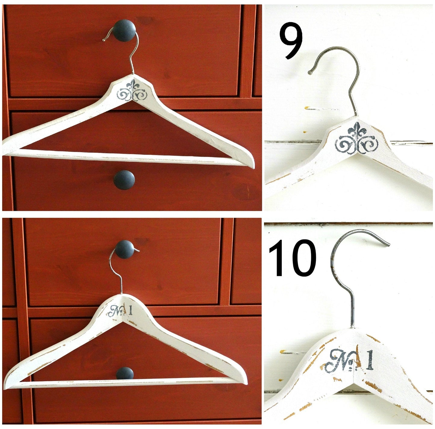 White Wood Clothes Hanger Crown, Painted Distressed Coat Pants Hanger, Shabby Chic Wedding Dress Hanger, Wedding Shower or Bridesmaid Gift