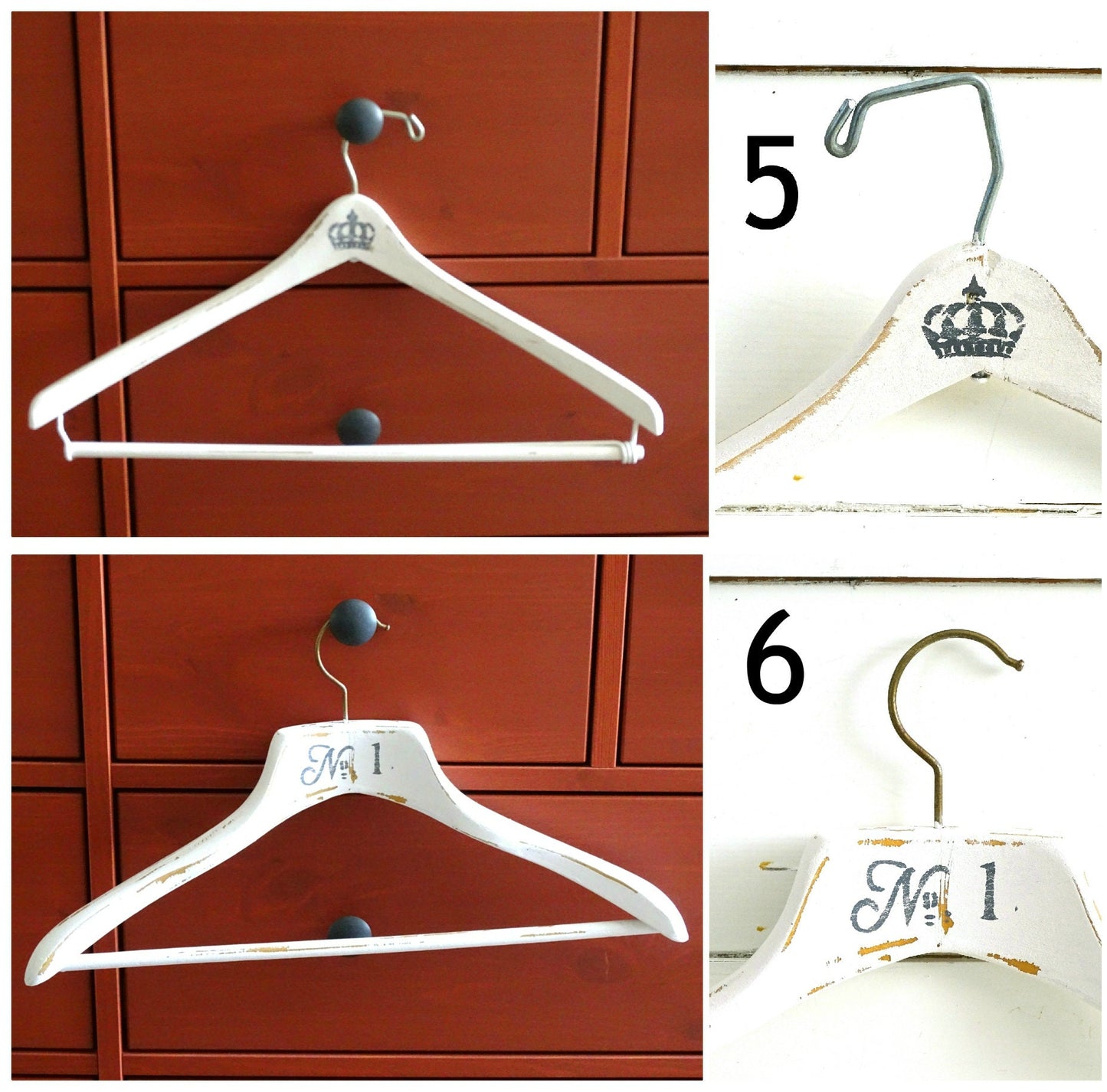 White Wood Clothes Hanger Crown, Painted Distressed Coat Pants Hanger, Shabby Chic Wedding Dress Hanger, Wedding Shower or Bridesmaid Gift
