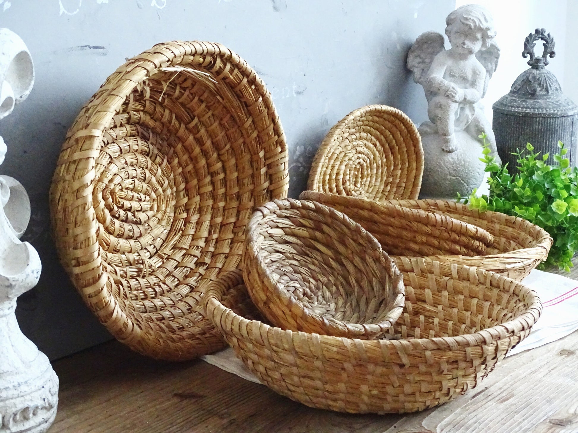 Coiled Rye Basket: Bread Dough Proofing Basket, Farmhouse Decor
