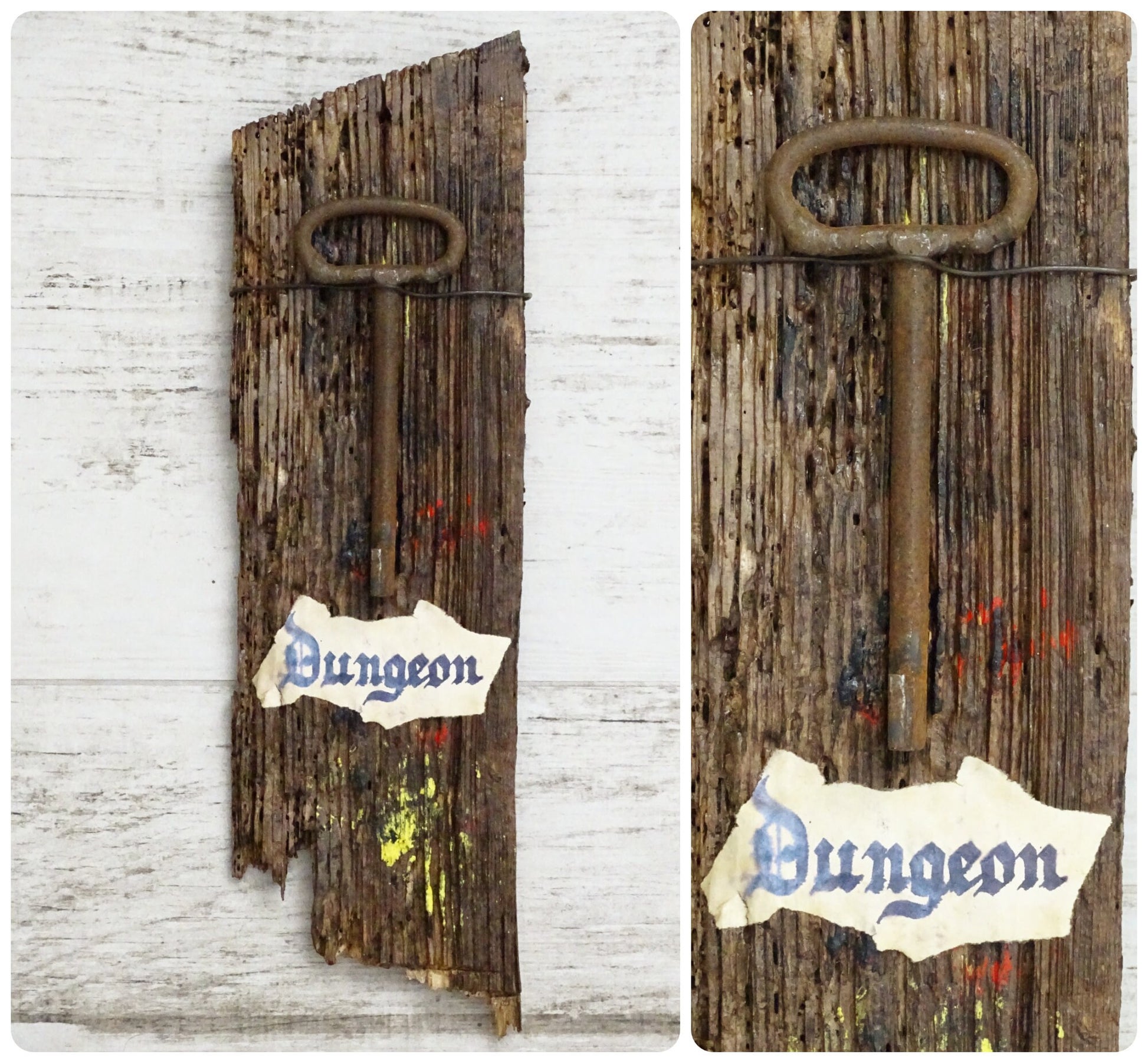 Antique Skeleton Key Barnwood Plaque: Rustic Farmhouse Wall Decor