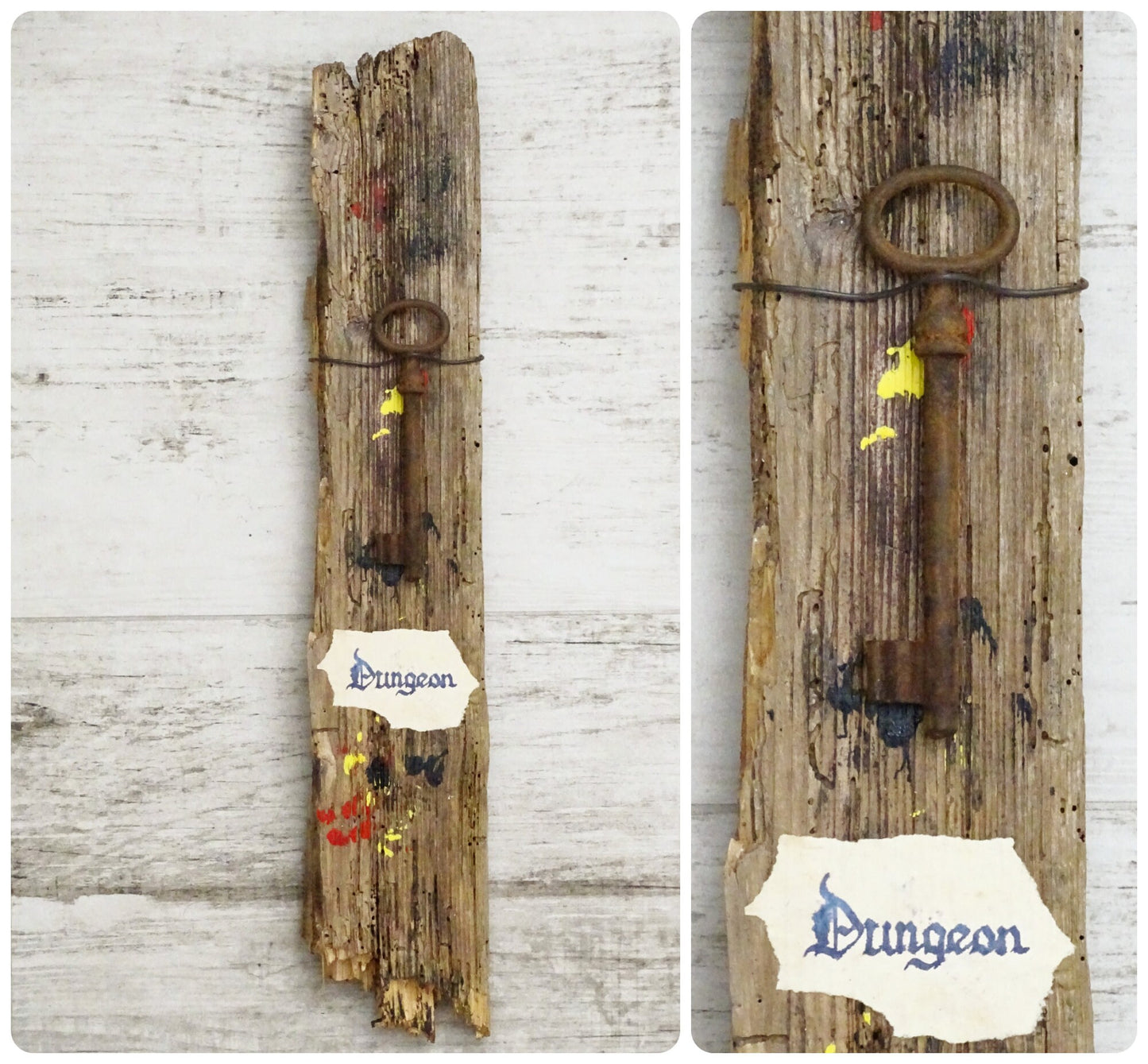 Antique Skeleton Key Barnwood Plaque: Rustic Farmhouse Wall Decor