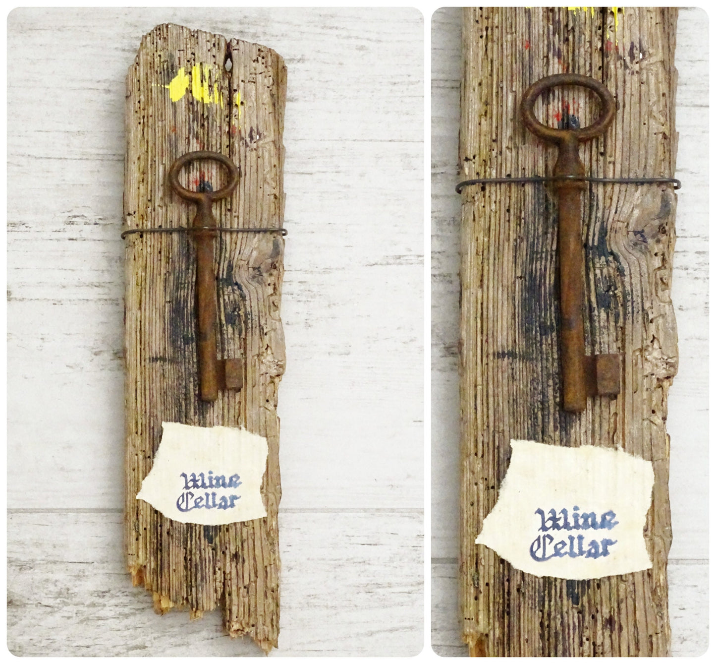 Antique Skeleton Key Barnwood Plaque: Rustic Farmhouse Wall Decor