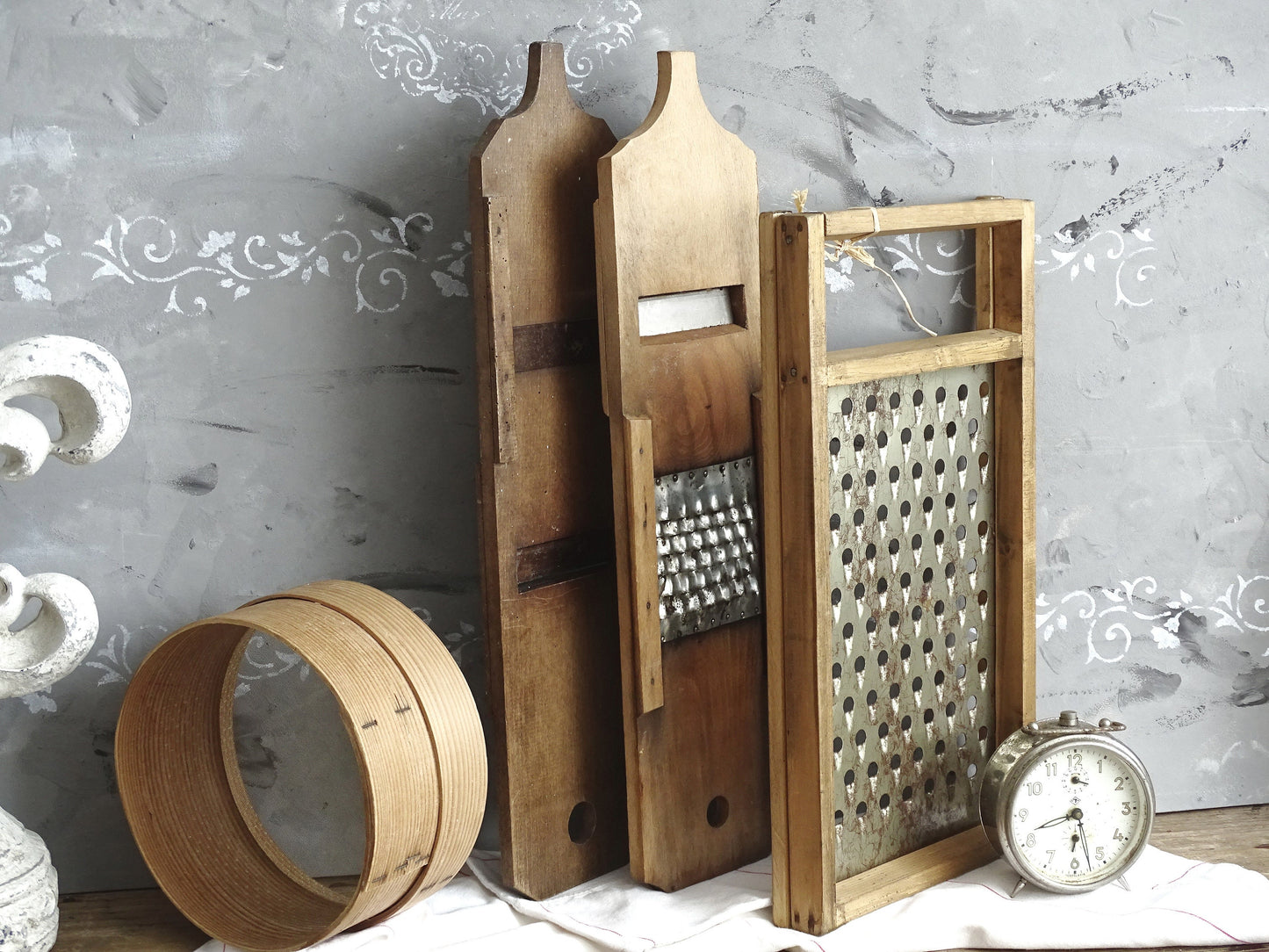Antique Wood Cabbage Grater: Primitive Farmhouse Kitchen Decor