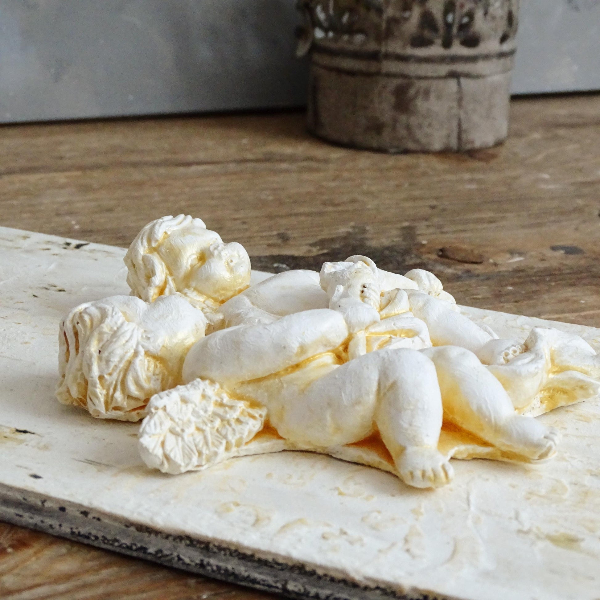 Fresco Cherub Wall Plaque: Shabby Chic Angel Statue Wall French Decor