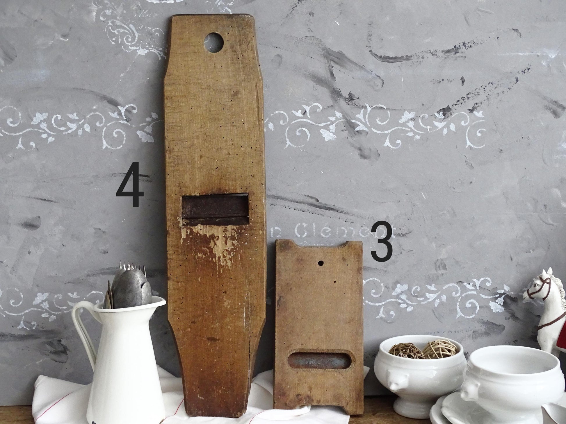 Antique Wood Cabbage Grater: Primitive Farmhouse Kitchen Decor