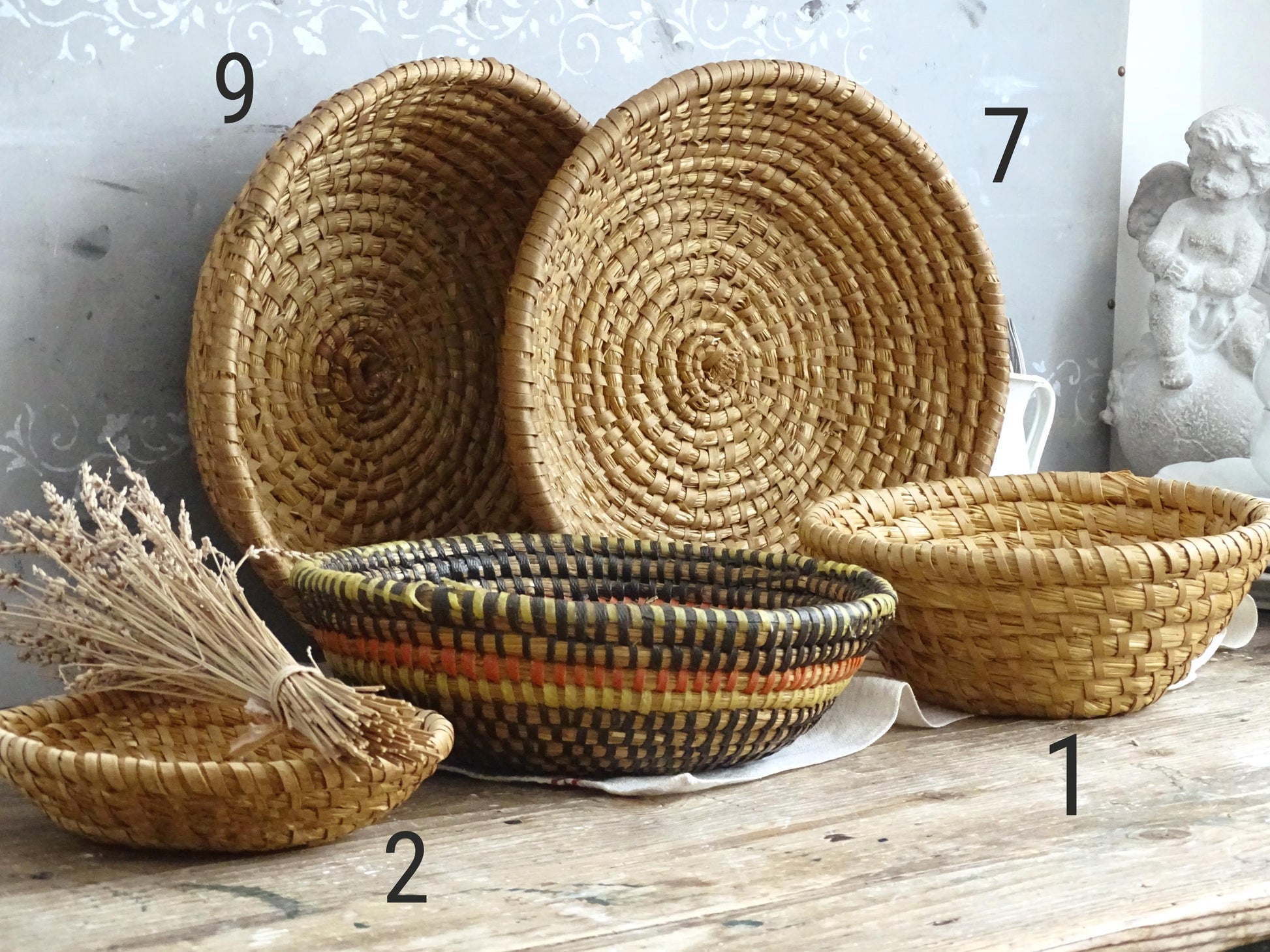 Coiled Rye Basket: Bread Dough Proofing Basket, Farmhouse Decor