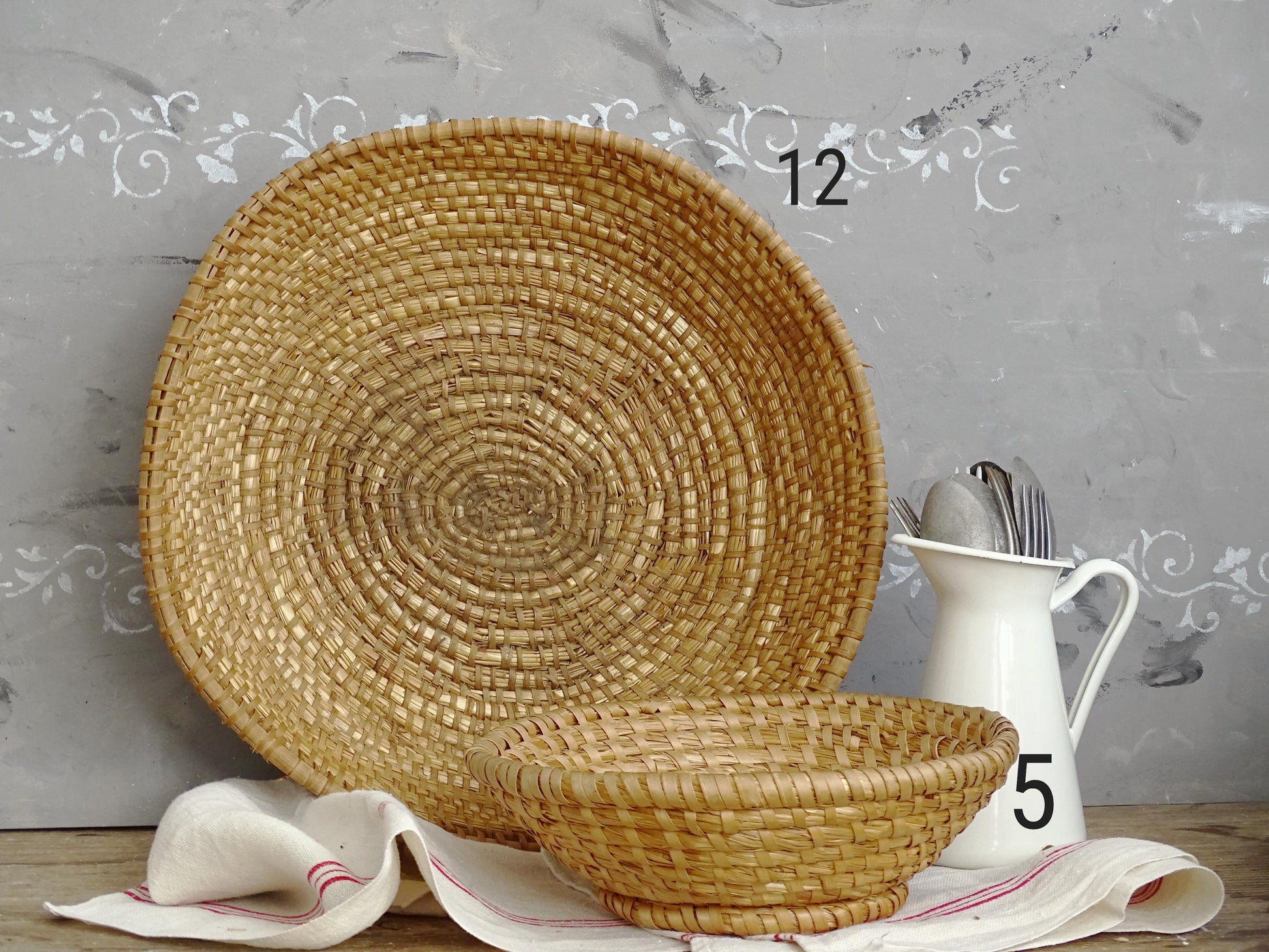 Coiled Rye Basket: Bread Dough Proofing Basket, Farmhouse Decor