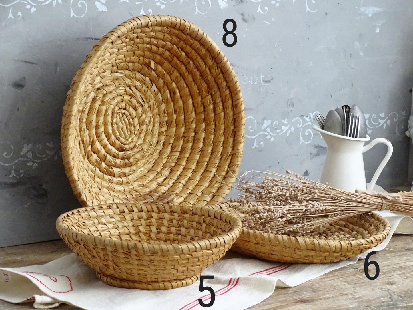 Coiled Rye Basket: Bread Dough Proofing Basket, Farmhouse Decor