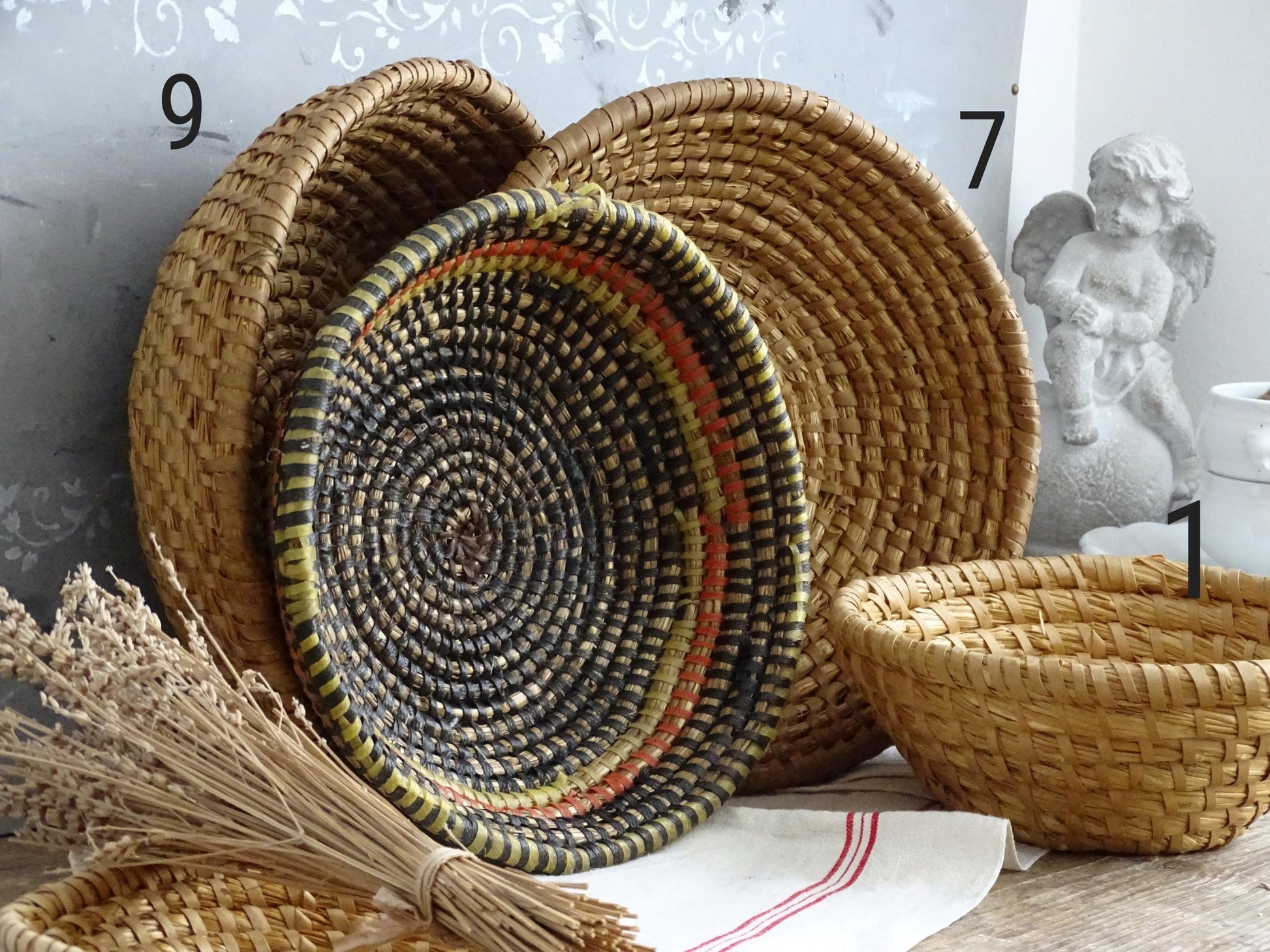 Coiled Rye Basket: Bread Dough Proofing Basket, Farmhouse Decor