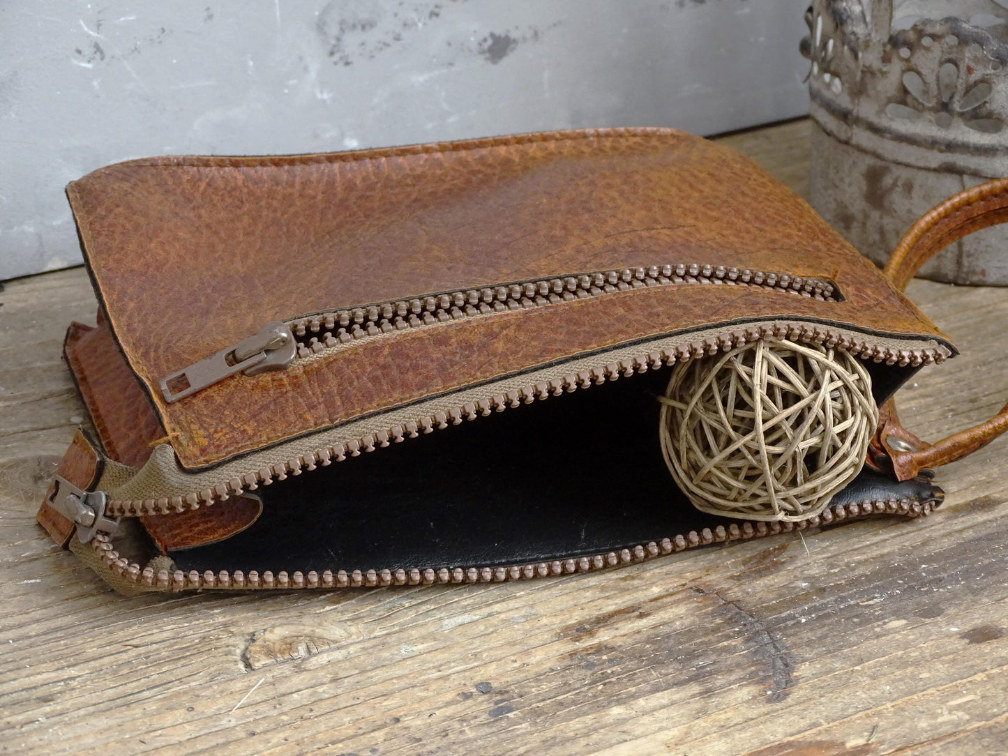 Brown Men Wristlet Faux Leather, Men Wrist Bag, Vegan Leather Clutch Purse, Retro Men Handbag, Men Wallet Satchel, Wrist Pouch, Gift for Him