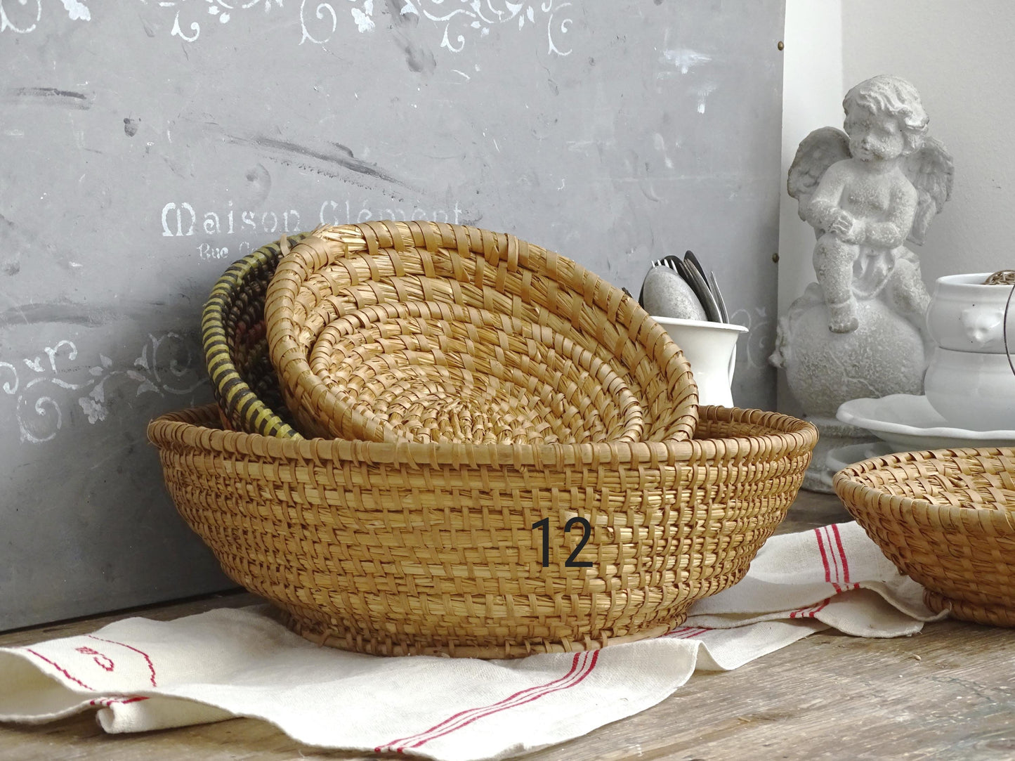 Coiled Rye Basket: Bread Dough Proofing Basket, Farmhouse Decor