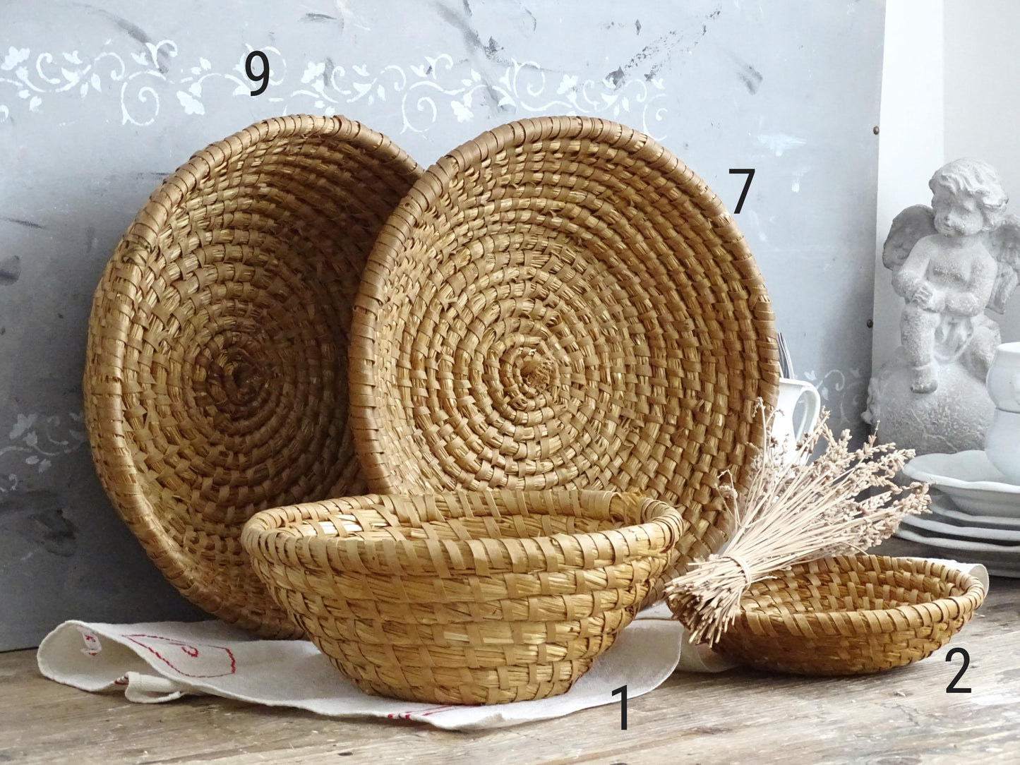 Coiled Rye Basket: Bread Dough Proofing Basket, Farmhouse Decor