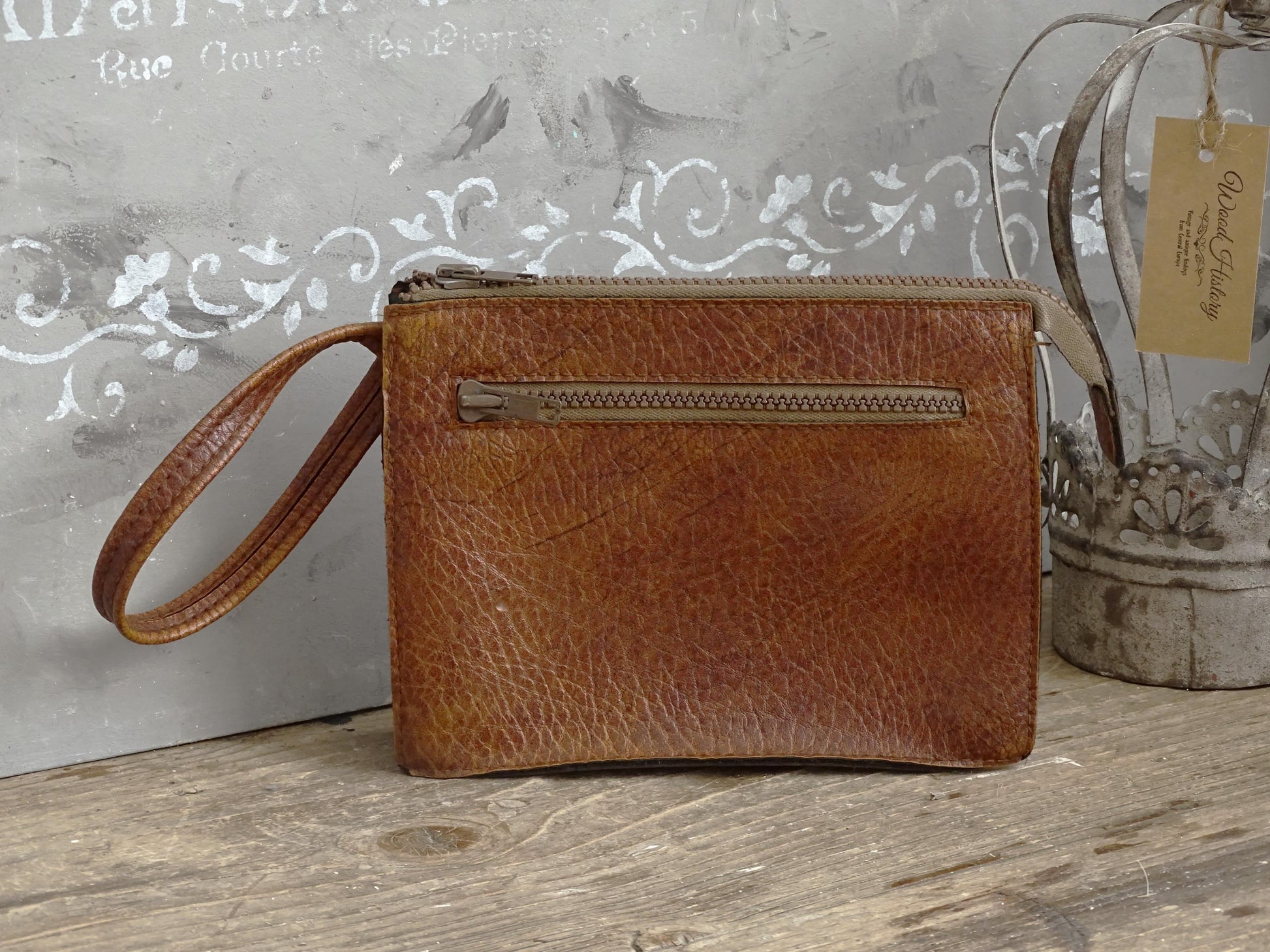 Brown Men Wristlet Faux Leather, Men Wrist Bag, Vegan Leather Clutch Purse, Retro Men Handbag, Men Wallet Satchel, Wrist Pouch, Gift for Him