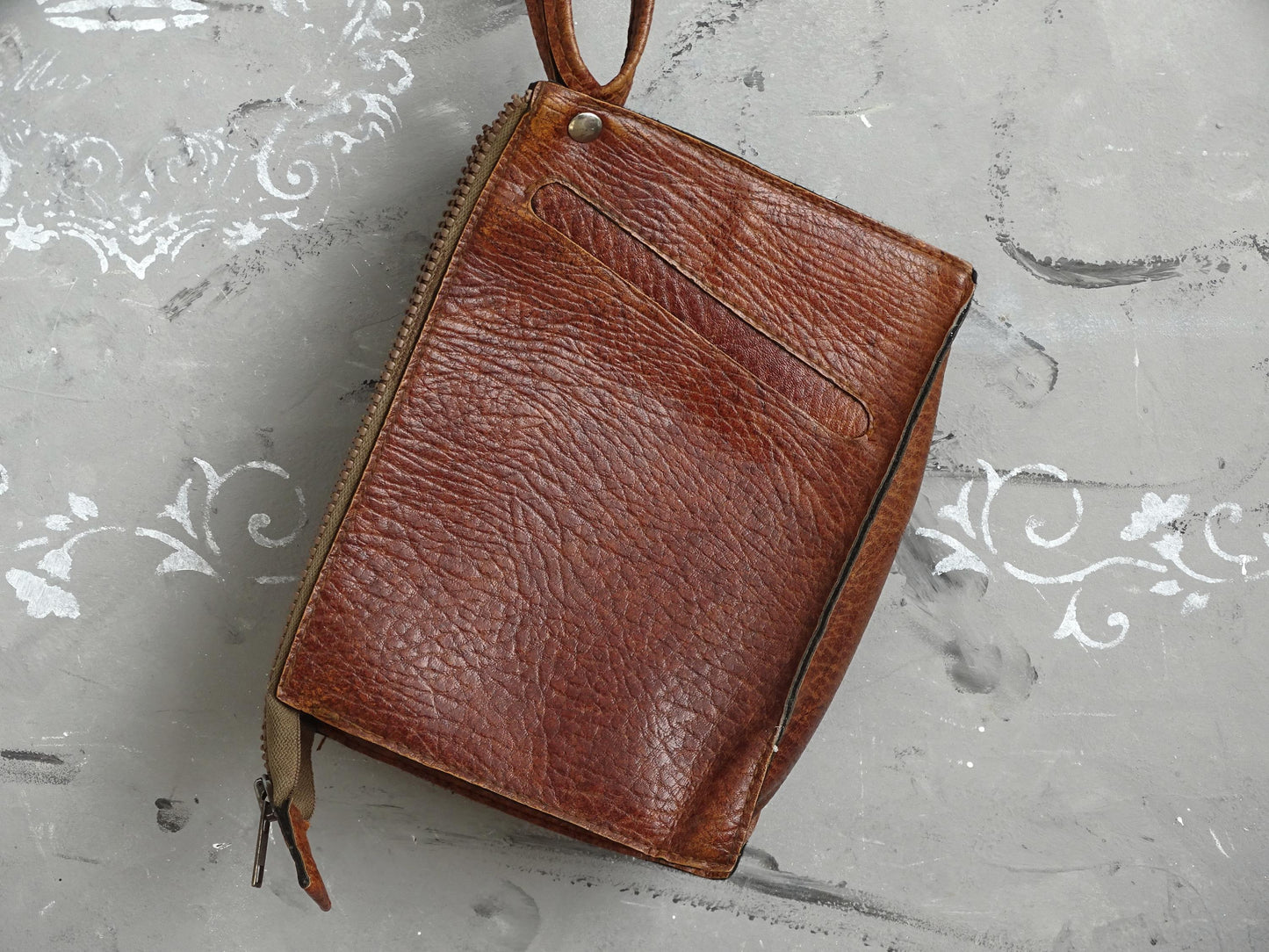 Brown Men Wristlet Faux Leather, Men Wrist Bag, Vegan Leather Clutch Purse, Retro Men Handbag, Men Wallet Satchel, Wrist Pouch, Gift for Him
