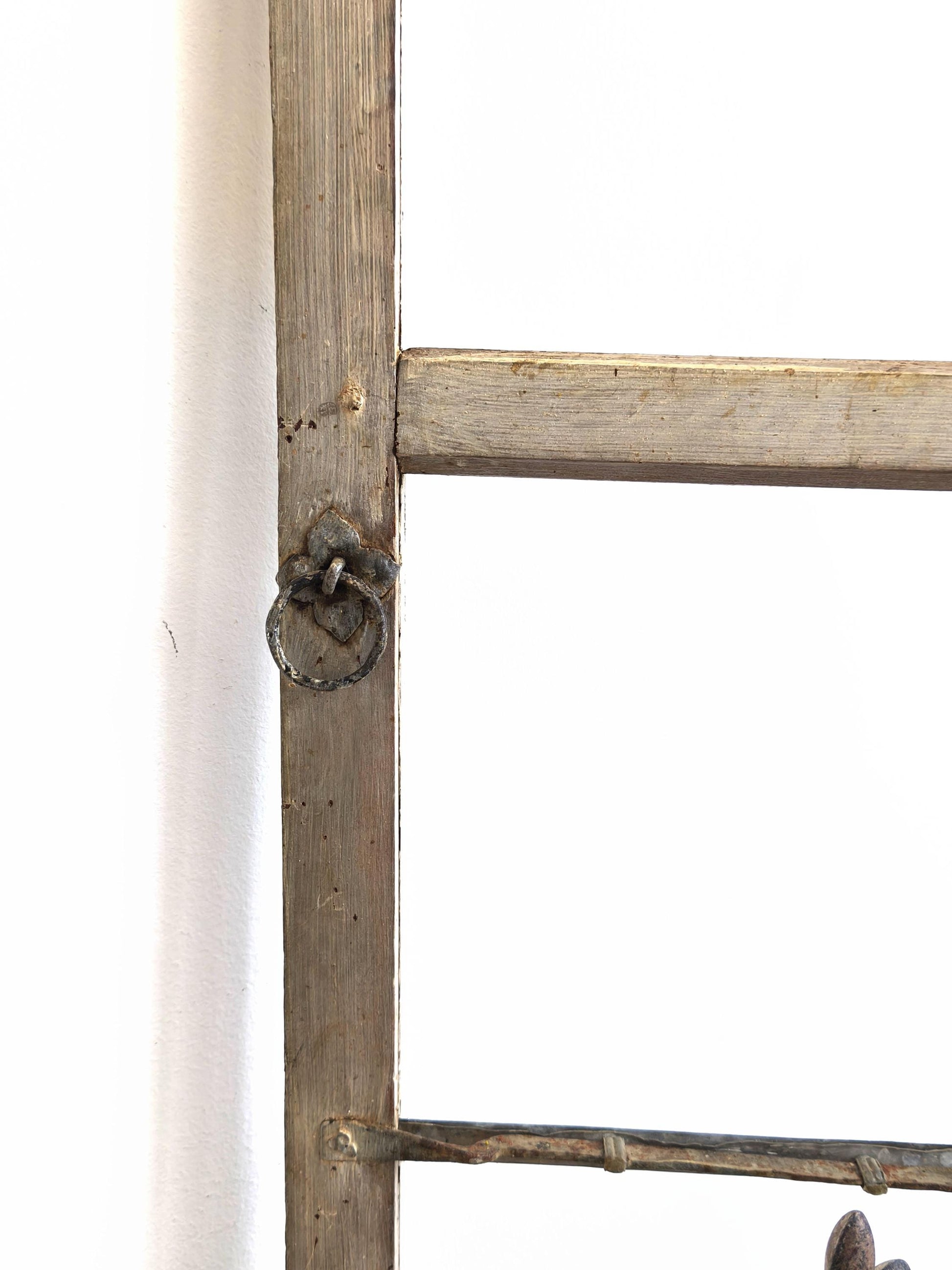 Antique 2-Pane Wood Window Frame: Modern Farmhouse Wall Decor