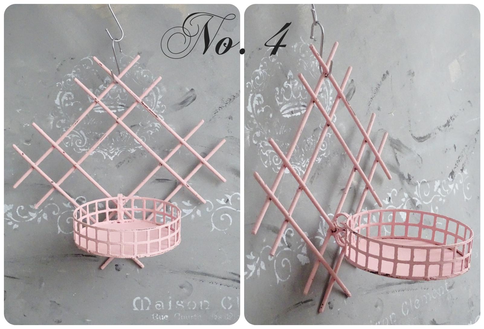 Pink Metal Wall Hanging Plant Pot Holder, Iron Sconce Planter Hanger, Pocket, Ornate Wall Candle Holder