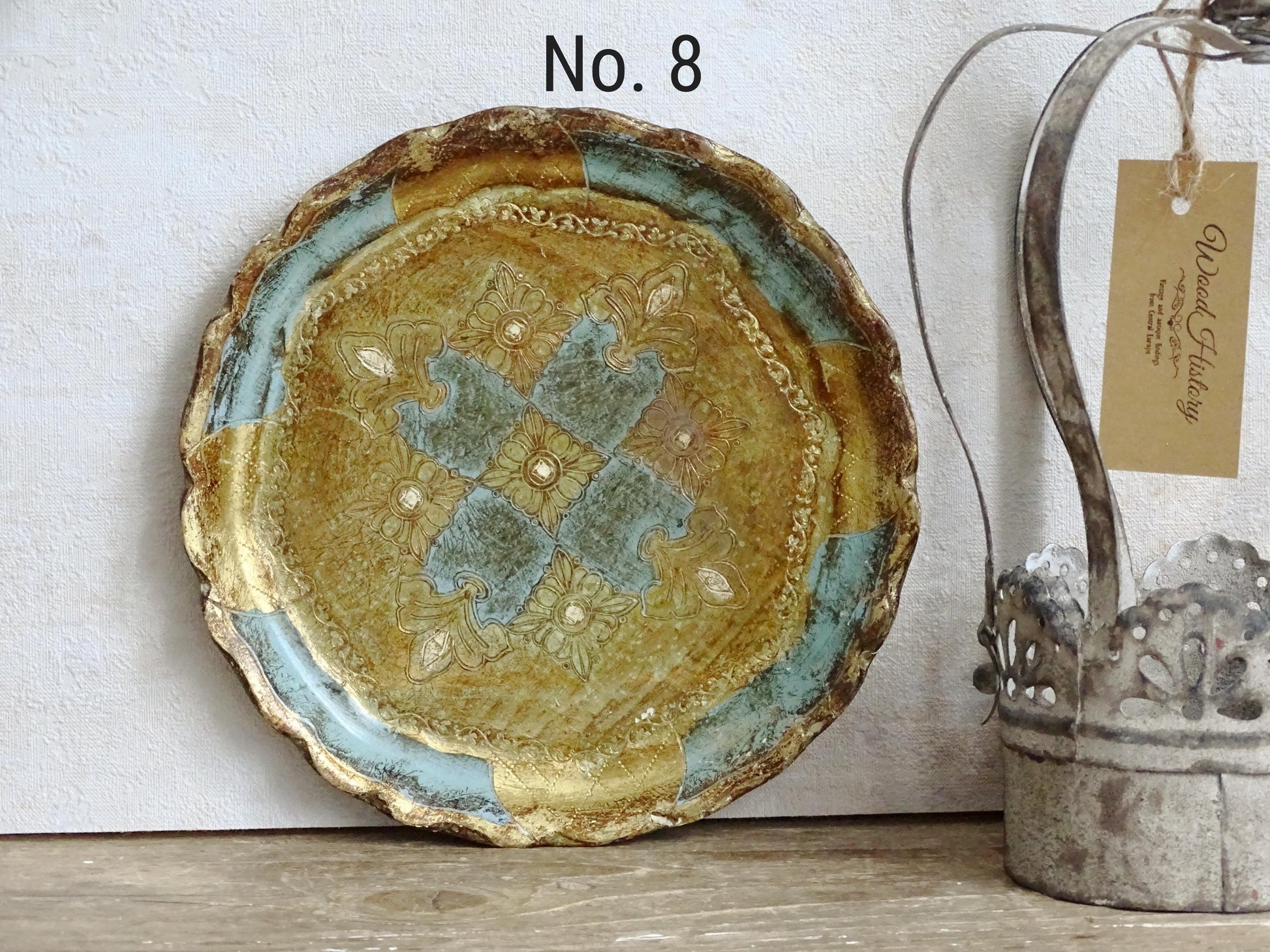 Florentine Gilded Wood Serving Tray: Italian Florence Shabby Chic Vanity Tray