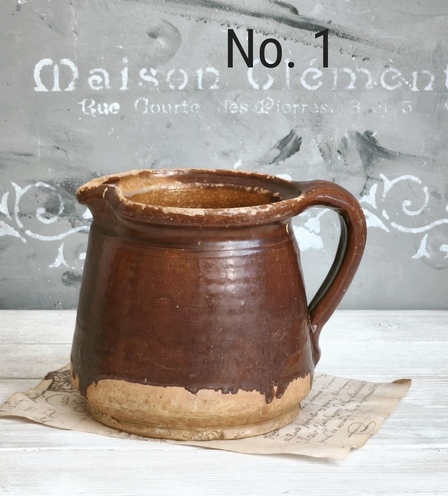 Antique Terracotta Pitcher Pot: Rustic French Confit Jar, Vase