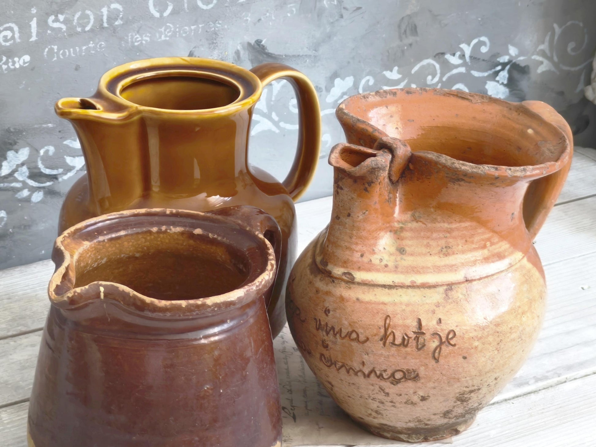 Antique Terracotta Pitcher Pot: Rustic French Confit Jar, Vase